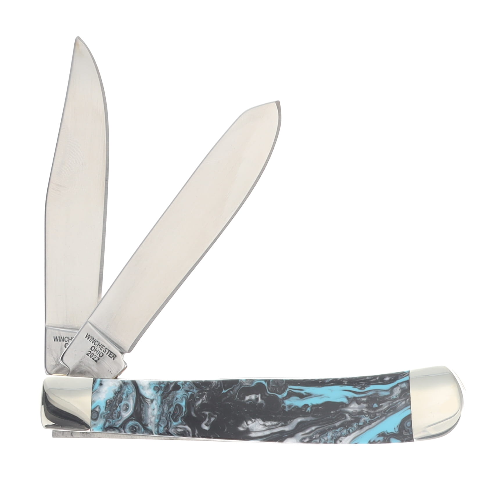Battle Axe Cutlery 2-Bld. Trapper Artic Mica Pearl 1-of-25 Folding Knife CCBA7219-ARTIC View 2