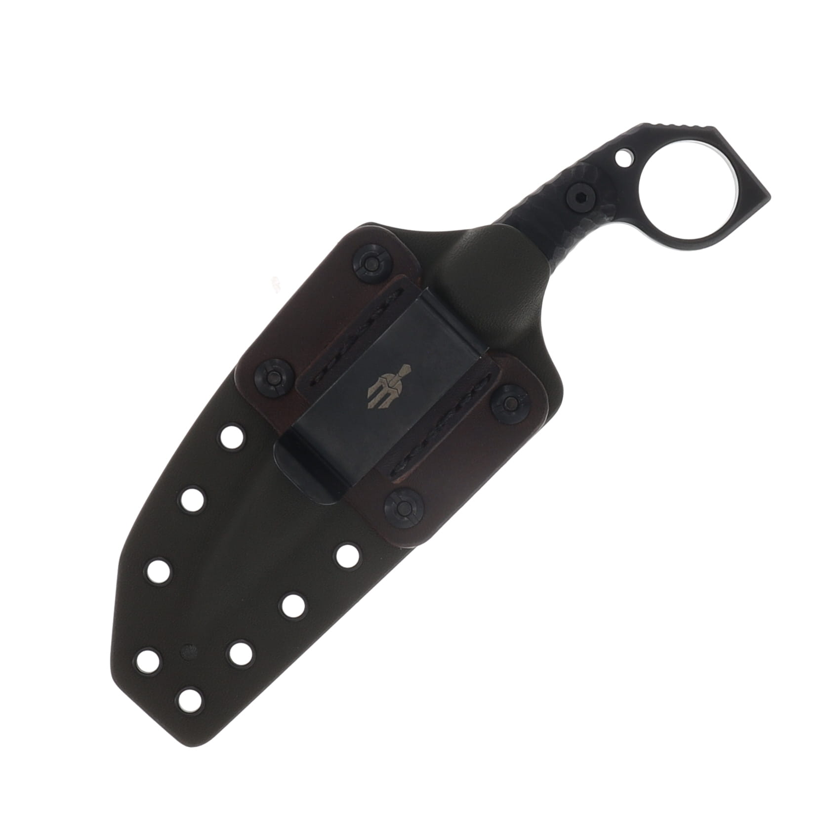 Miller Brothers M-5 Fixed Blade Knife Black G-10/Brown Accents with OD Sheath M-5ODBNSBK View 4
