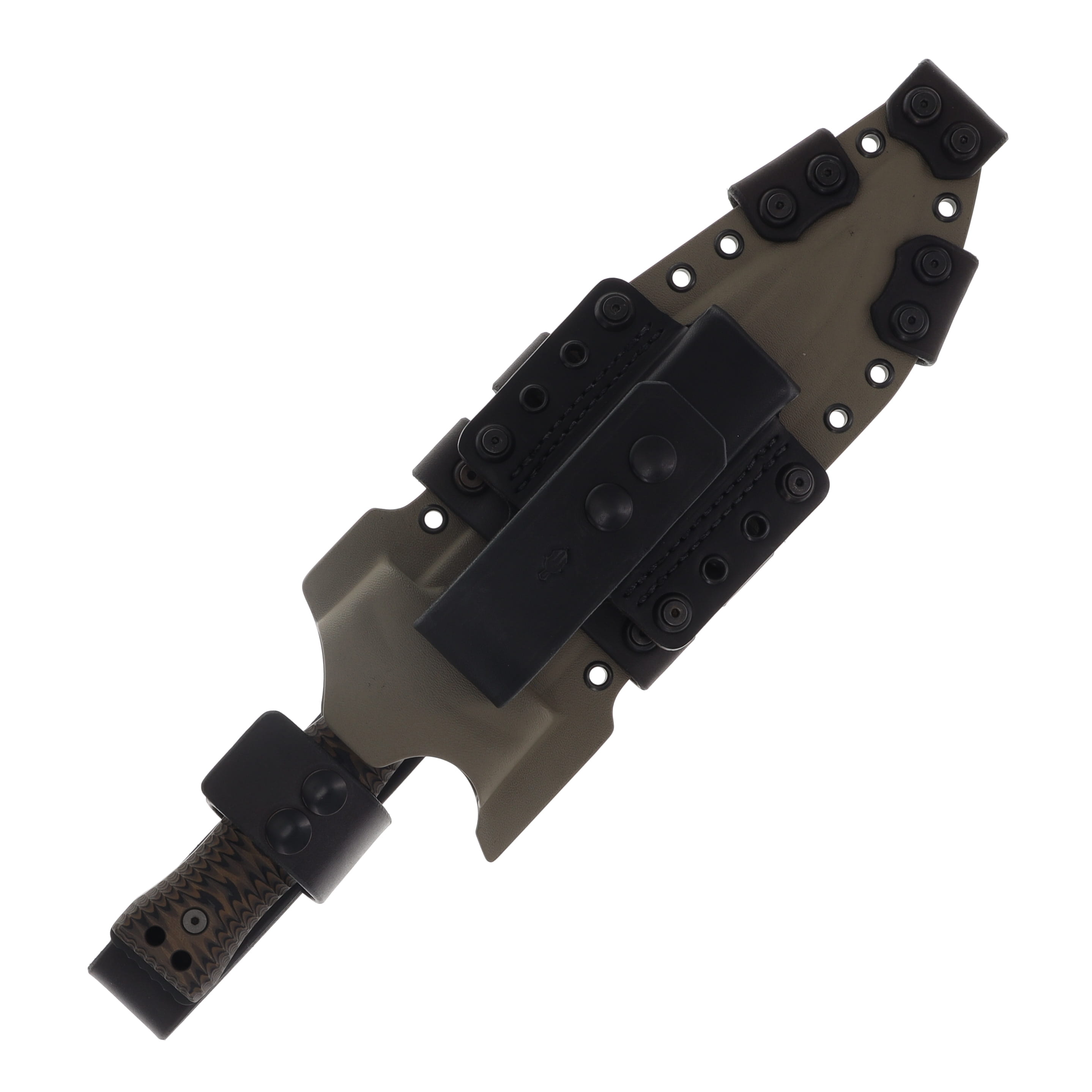 Miller Brothers M-22 Sawtooth Fixed Blade Black Accents/FDE and Black G-10 with FDE Sheath M-22FDEBKSFDBKH View 4