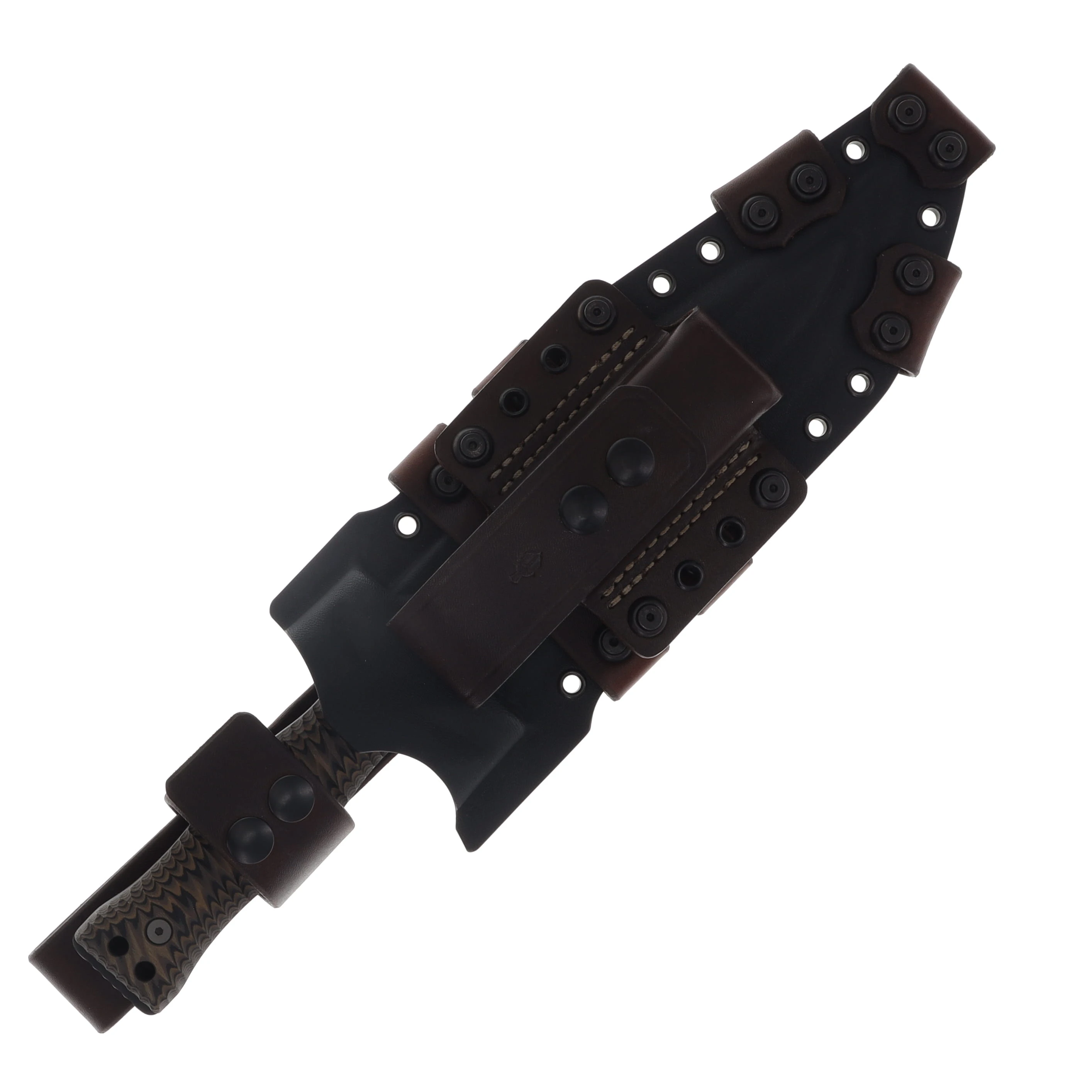 Miller Brothers M-22 Sawtooth Fixed Blade Brown Accents/FDE and Black G-10 with Black Sheath M-22BKBNSFDEBKH View 3