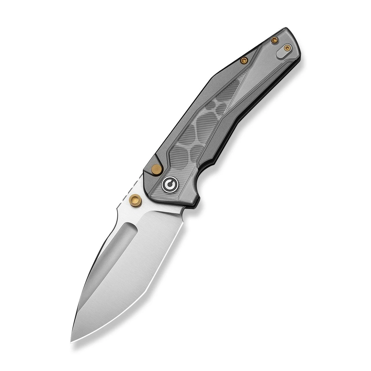 CIVIVI Wellmax Gray Aluminum Handle With Polished Clear Lexan Inlay Satin 14C28N Blade C24008C-1 View 1