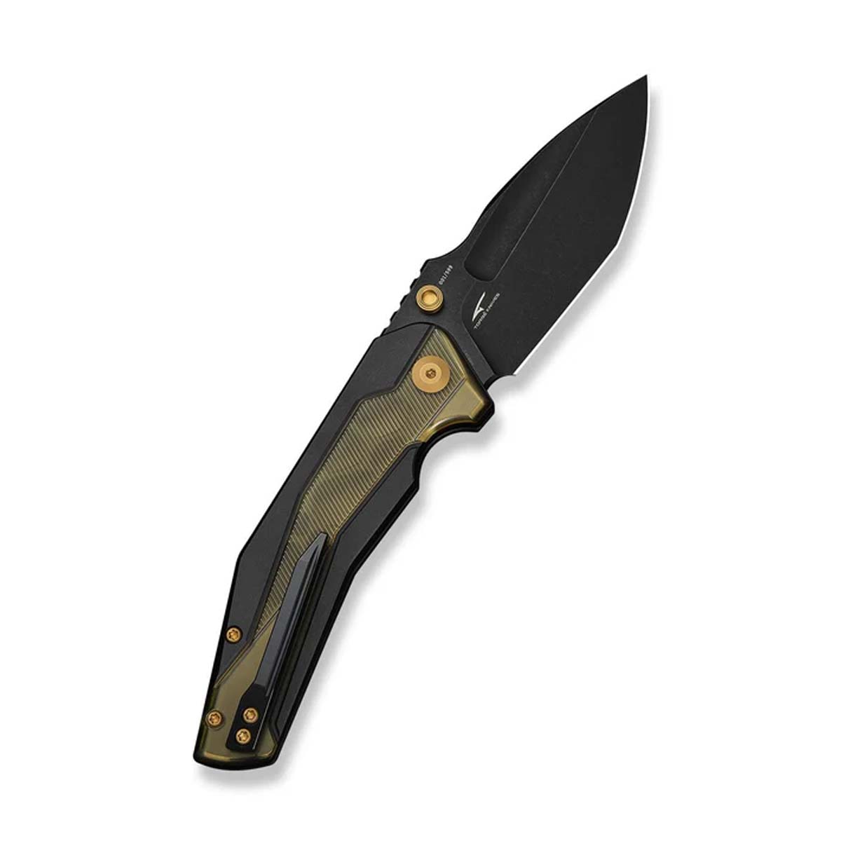 CIVIVI Wellmax Black Aluminum Handle With Polished Yellow Ultem Inlay Black Stonewashed 14C28N Blade C24008C-2 View 2