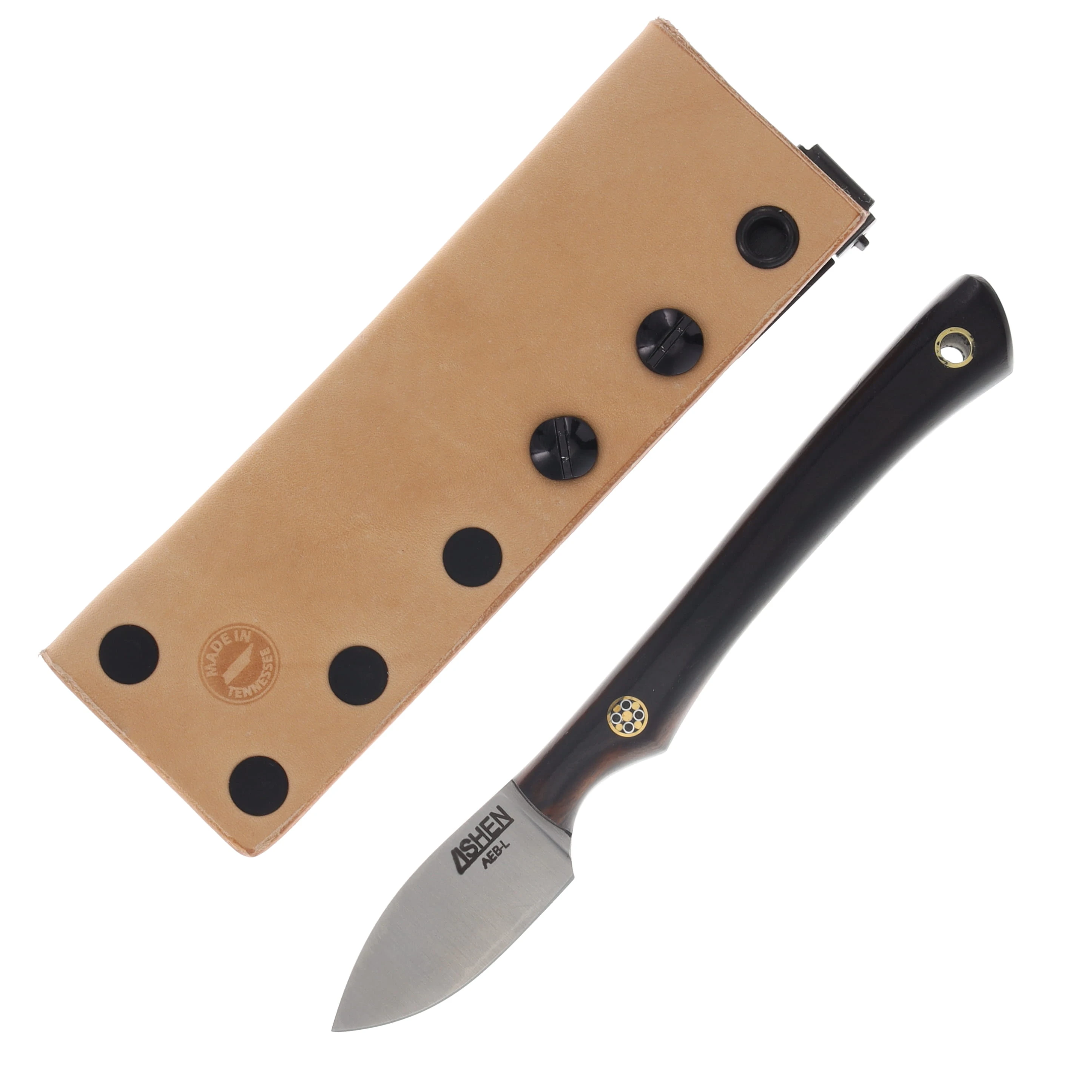 Lishen Knives Northern Scalpel Fixed Blade Desert Ironwood Handle Mosaic Pins LKNSADIWHMP View 1
