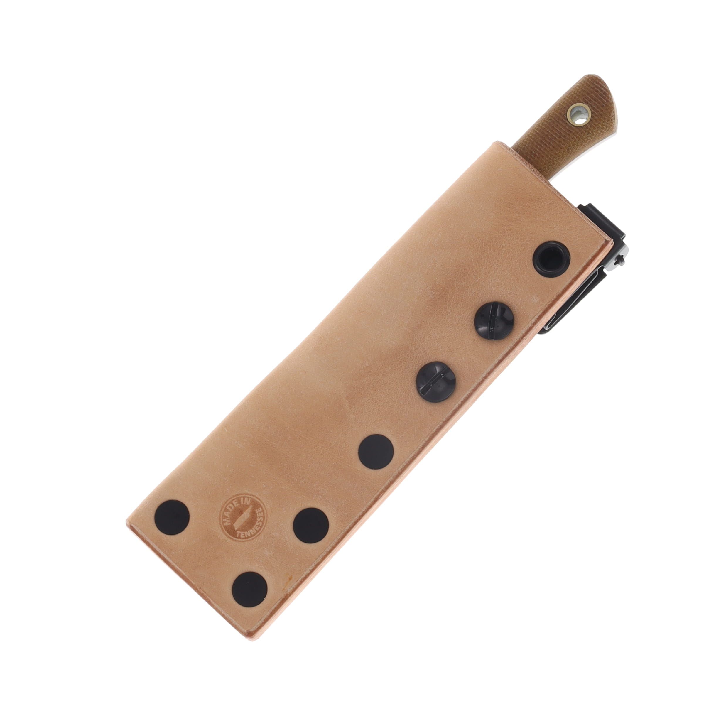 Lishen Knives Northern Scalpel Fixed Blade Matte Natural Canvas Handle Brass Pins LKNENCHP View 3