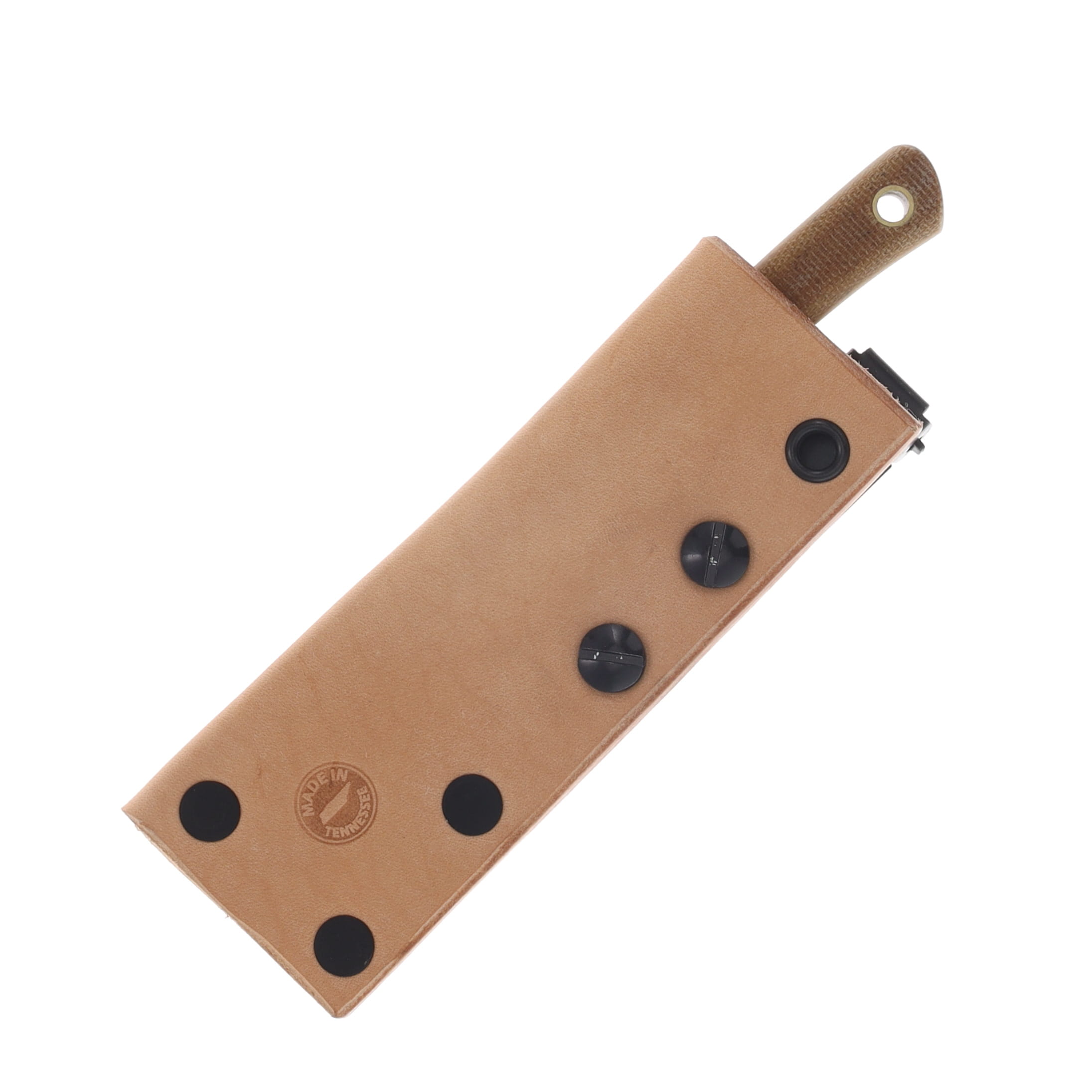 Lishen Knives Mini Northern Scalpel Fixed Bld Matte Natural Canvas Handle Brass Pins LKN HNCNHBP View 3