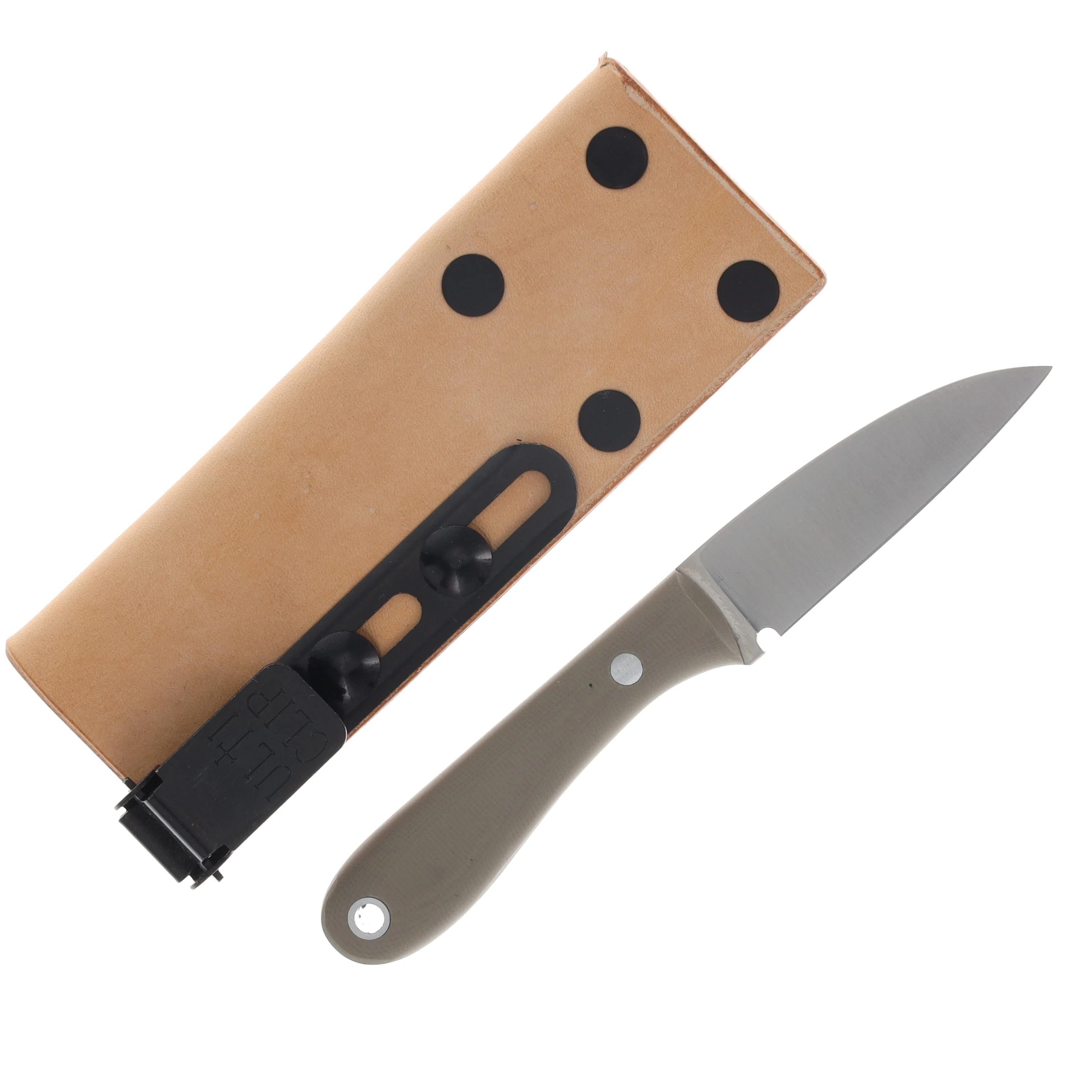 Lishen Knives Little Holston Sheepsfoot Fixed Blade Mojave G-10 Handle Aluminum Pins LKNLEMGJHAP View 2