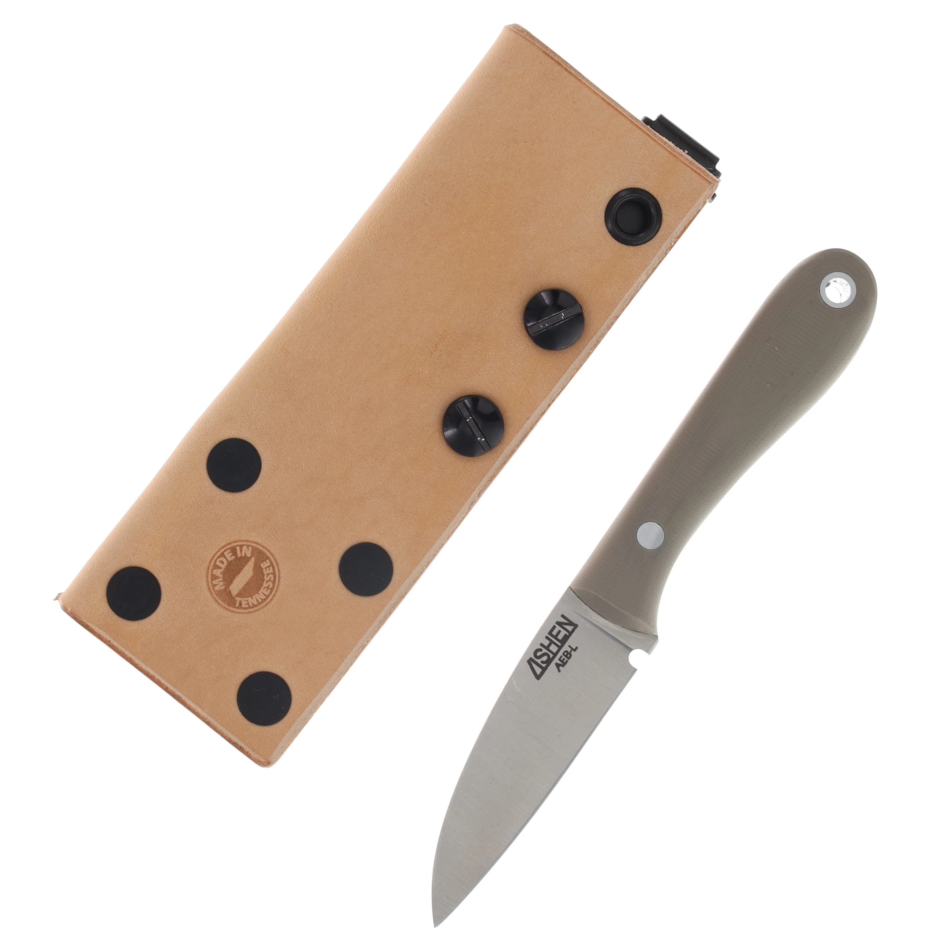 Lishen Knives Little Holston Sheepsfoot Fixed Blade Mojave G-10 Handle Aluminum Pins LKNLEMGJHAP View 1