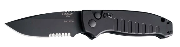 Hogue Ballista 1 OTS Auto PS Drop Point - U.S. Military Issue Black Aluminum Handle AUHG64139 View 1