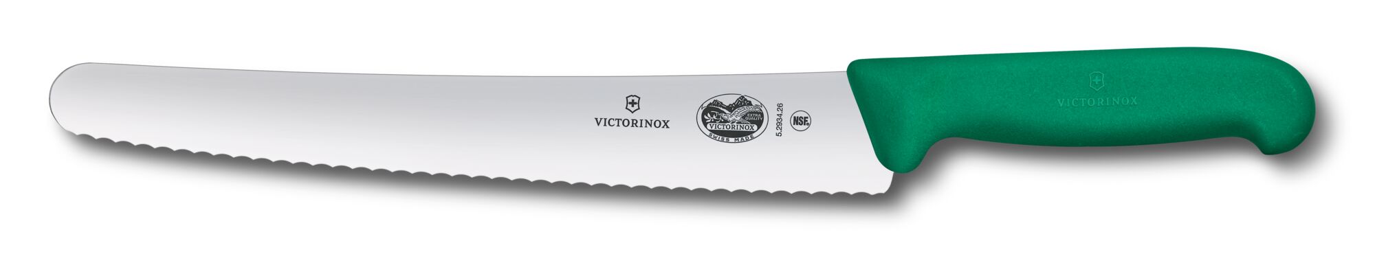 Victorinox Baker's Bread & Cake Knife 10.25" Serrated/Green Fibrox Nylon 5.2934.26B View 1