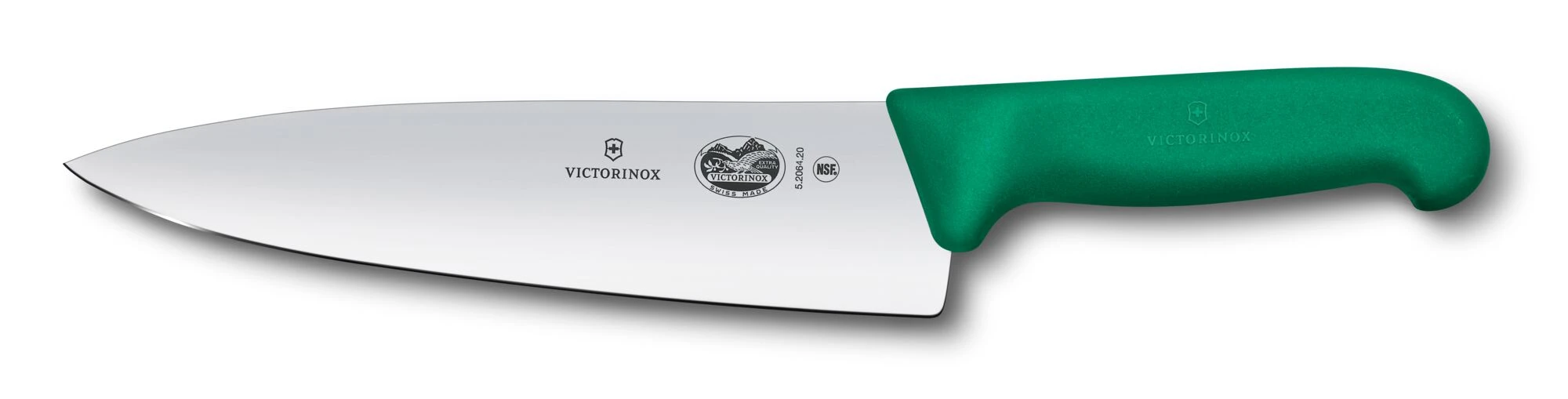 Victorinox Fibrox Chef's Knife 8in Blade Green TPE Handle 5.2064.20B View 1