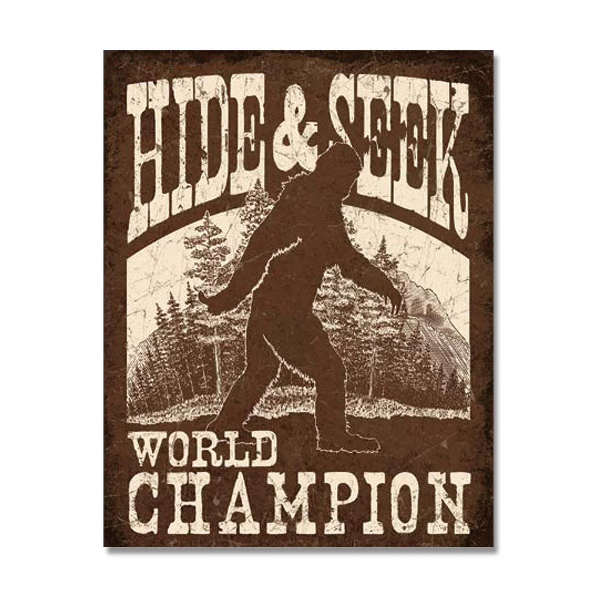 Bigfoot Hide and Seek Tin Sign SG2290 View 1