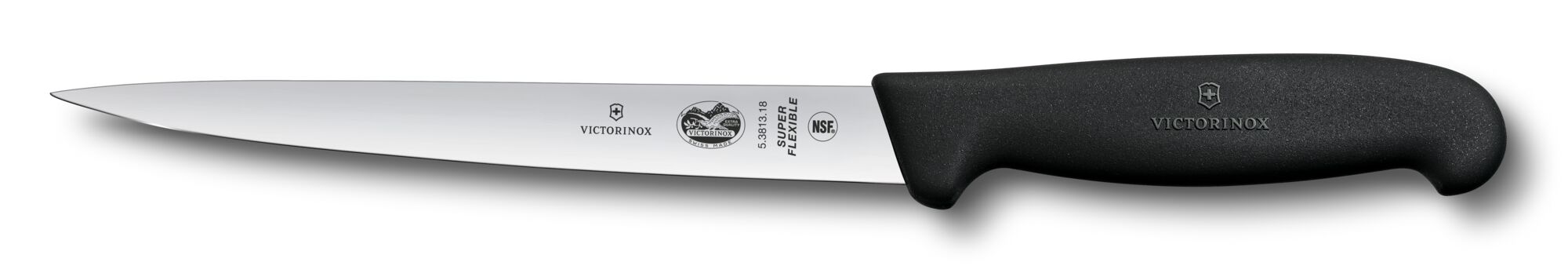 Victorinox 7-inch Straight Flexible Fillet Knife Fibrox Pro Handle 5.3813.18BK View 1