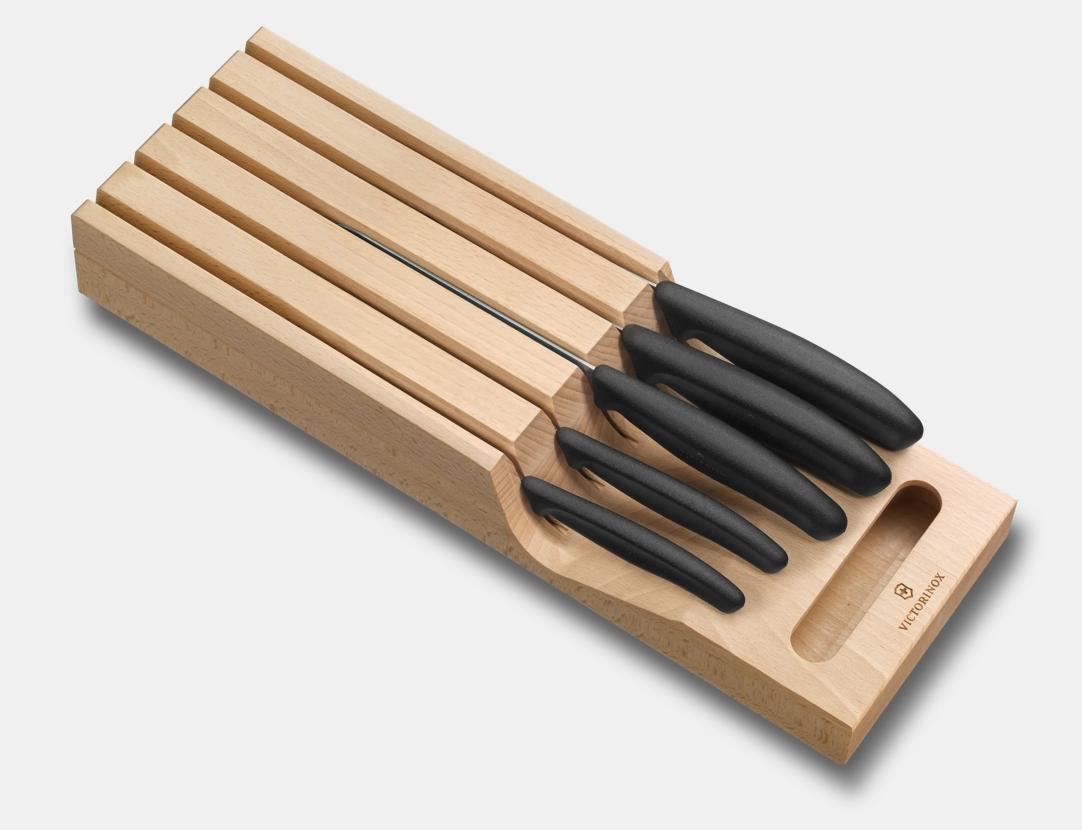 Victorinox Block Sets, 6-Piece Set with In-Drawer Knife Holder Black Swiss Classic                                  *Box* 6.7143.5 View 1