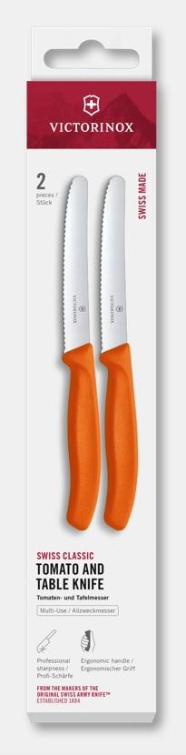 Victorinox Swiss Classic Tomatoe and Table Knife Set 2pc Orange 6.7839.2C1 View 1