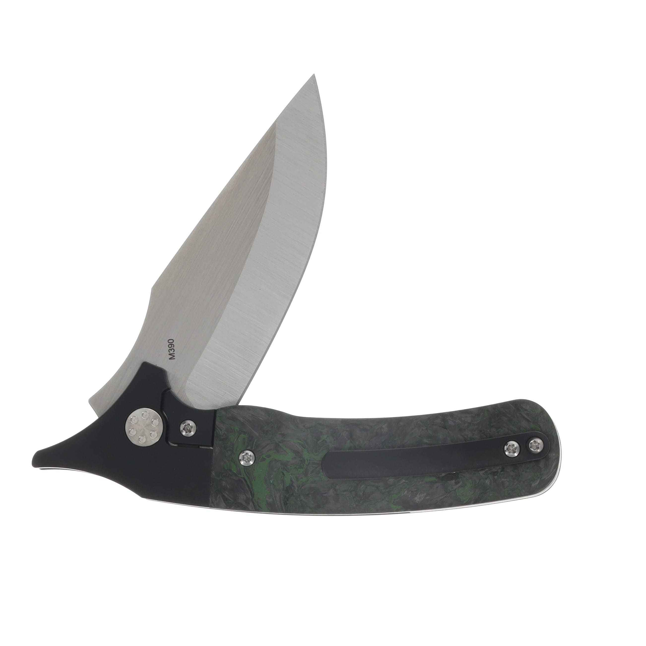 Beans Blades Javelin Folder - Carbon Fiber Dark Matter Handle Satin M390 Blade BBJAVELINCFDM View 4