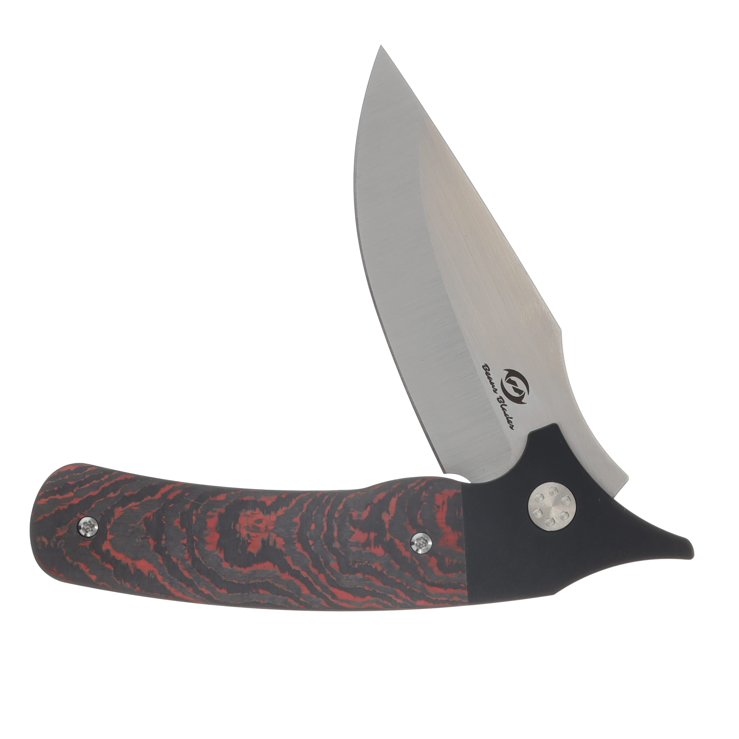 Beans Blades Javelin Folder -  Fat Carbon Lava Flow Handle Satin M390 Blade BBJAVELINFCLF View 3
