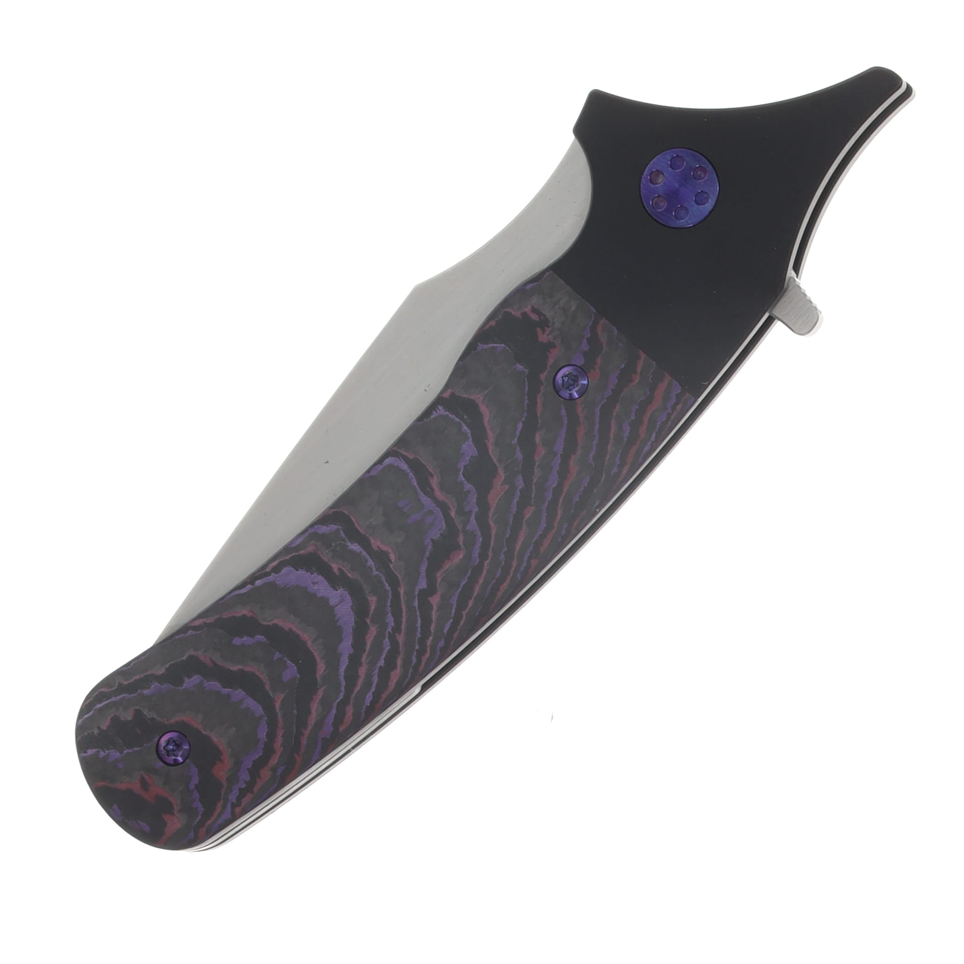 Beans Blades Javelin Folder -  Fat Carbon Purple Haze Handle Satin M390 Blade BBJAVELINFCPH View 5