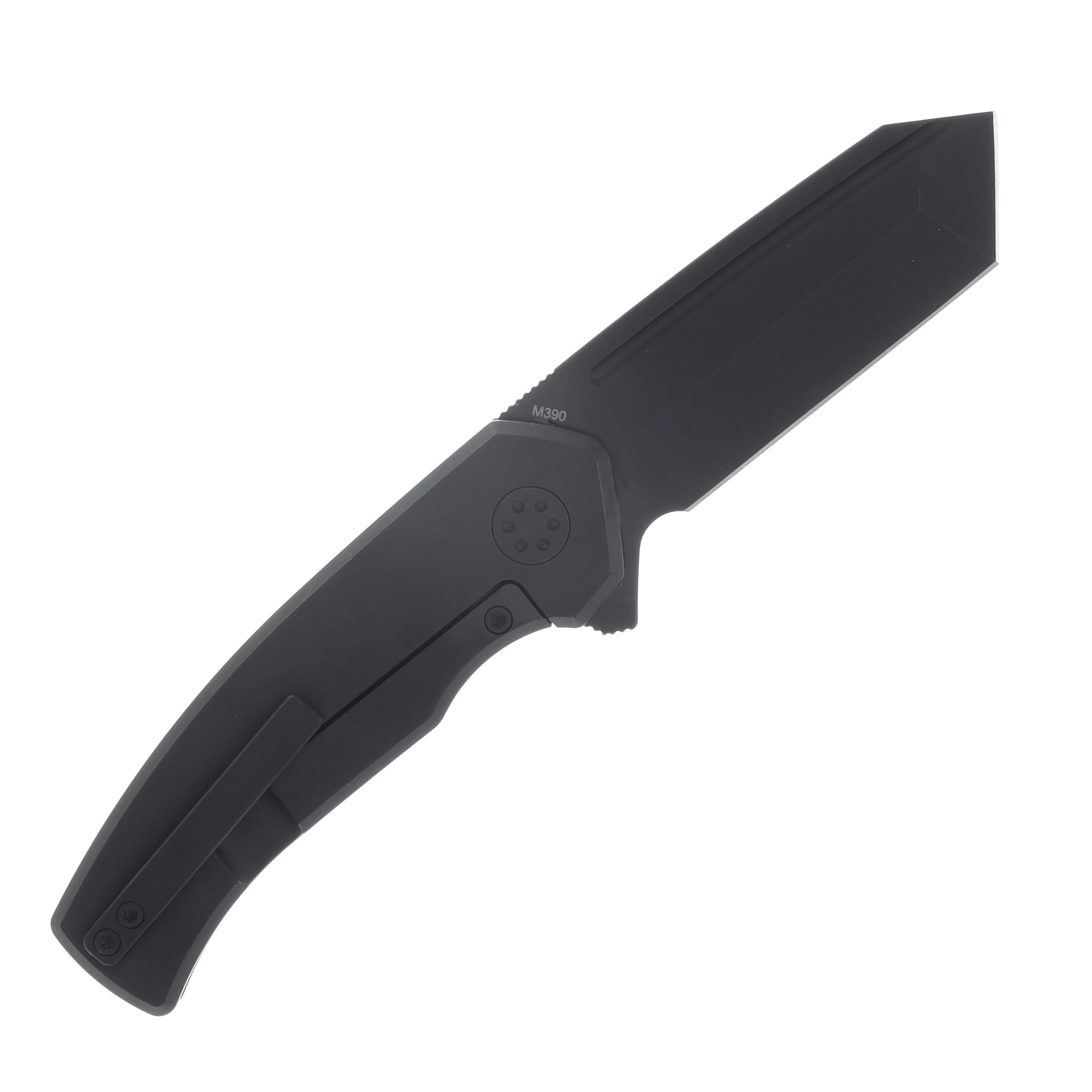 Beans Blades Mini Warrior Folder Fat Carbon Dark Matter Red Handle PVD M390 Blade BBWARRIORFCDMRP View 2
