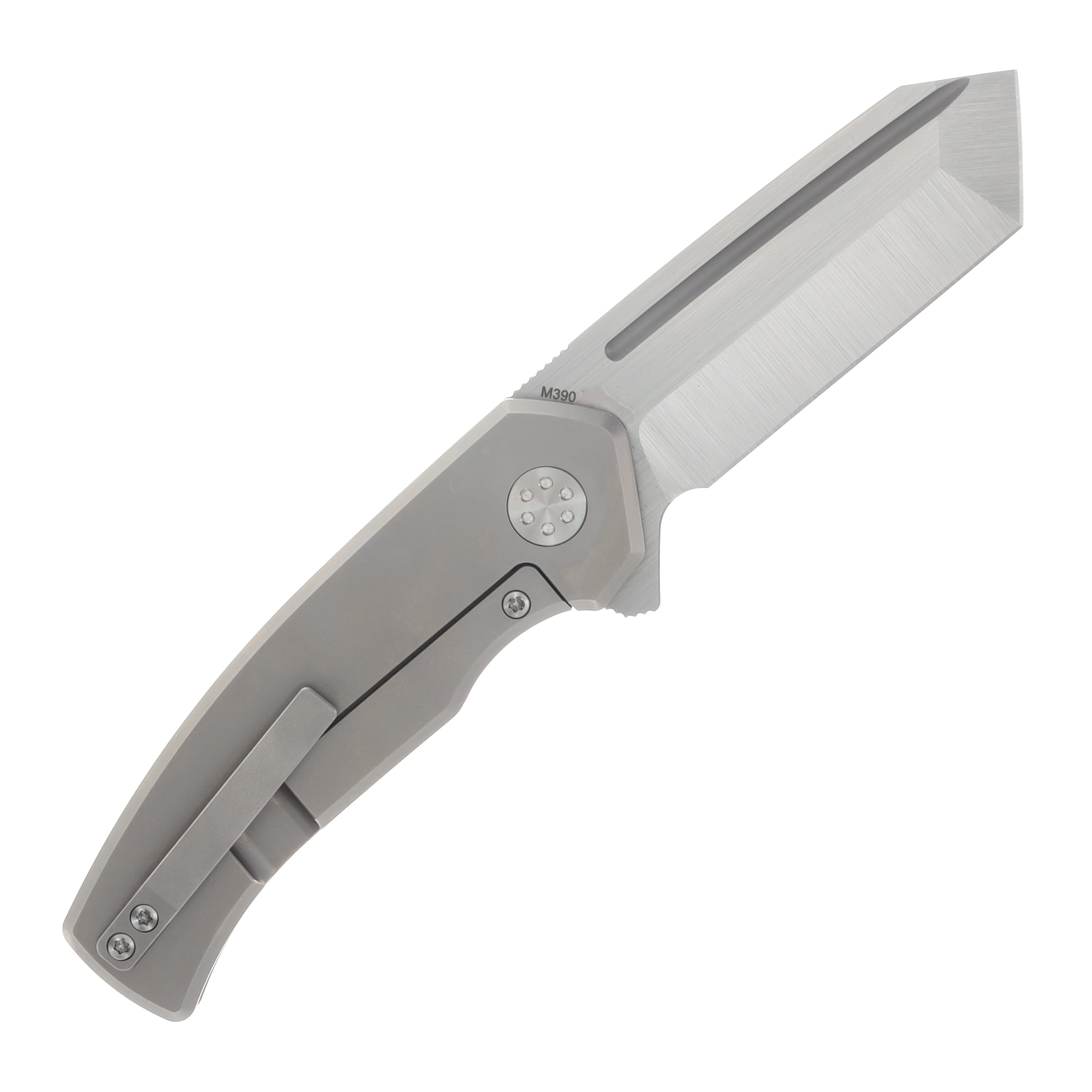 Beans Blades Mini Warrior Folder Smooth Bead Blast Handle Satin M390 Blade BBWARRIORSBBS View 2