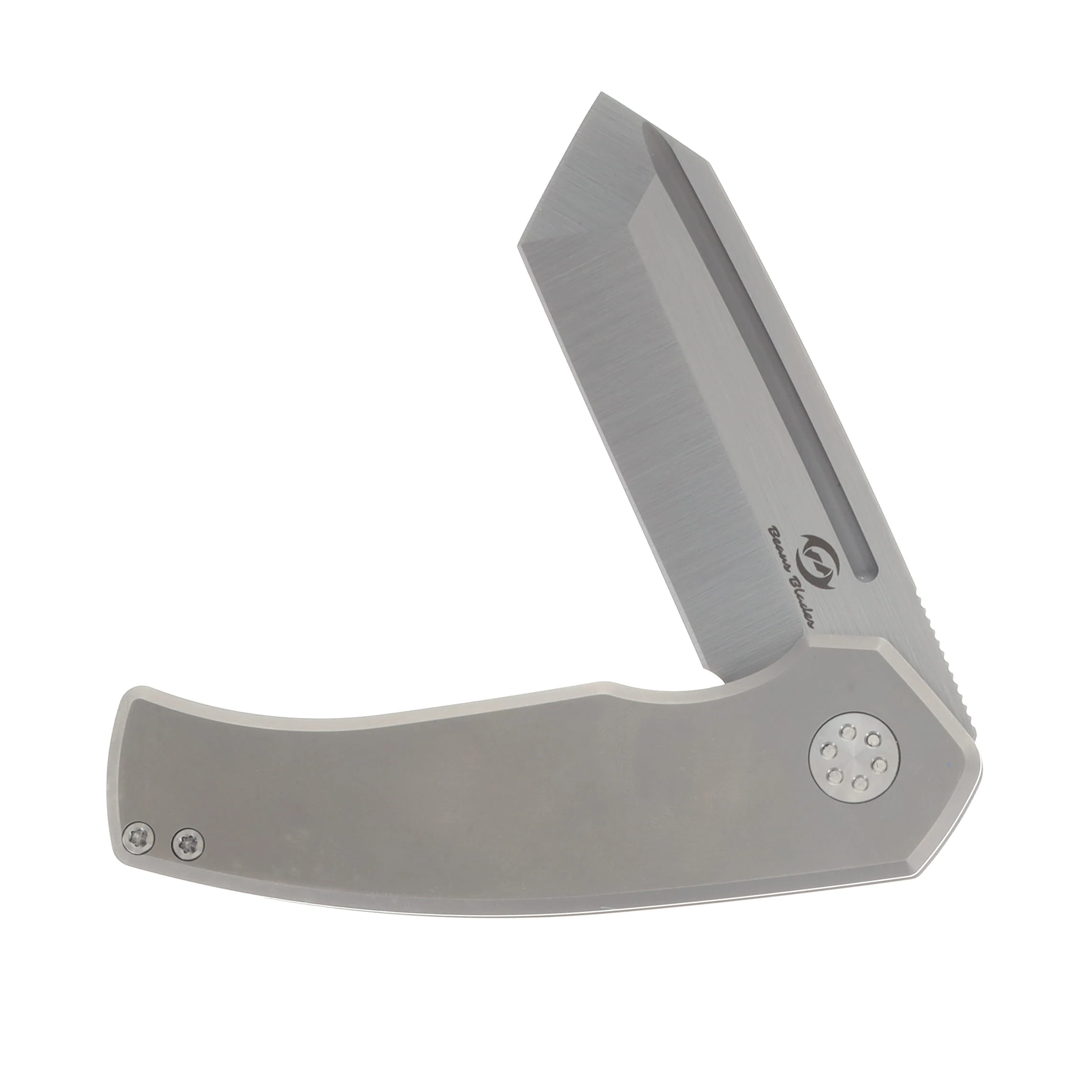Beans Blades Mini Warrior Folder Smooth Bead Blast Handle Satin M390 Blade BBWARRIORSBBS View 3