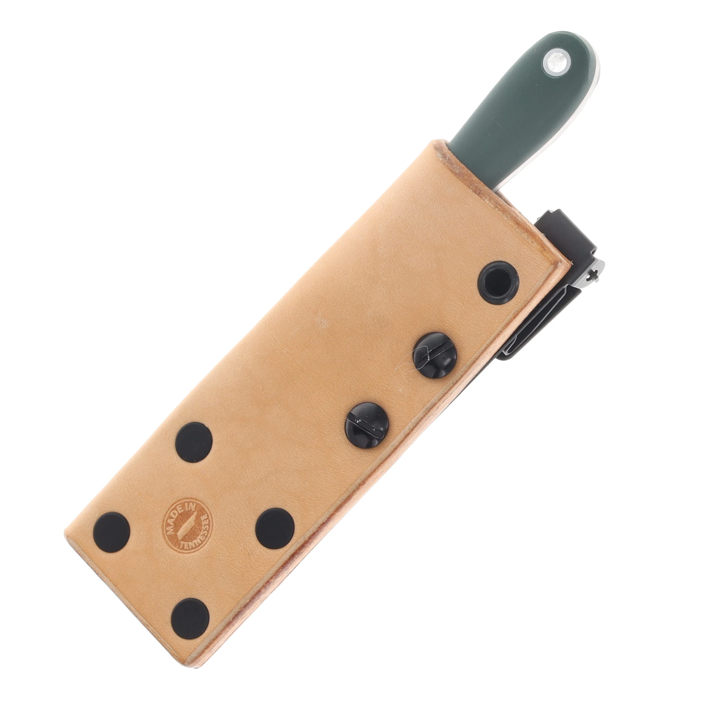 Lishen Knives Little Holston Sheepsfoot Fixed Blade Forest Green G-10 Handle Aluminum Pins LKN0GGRHAPSF View 3