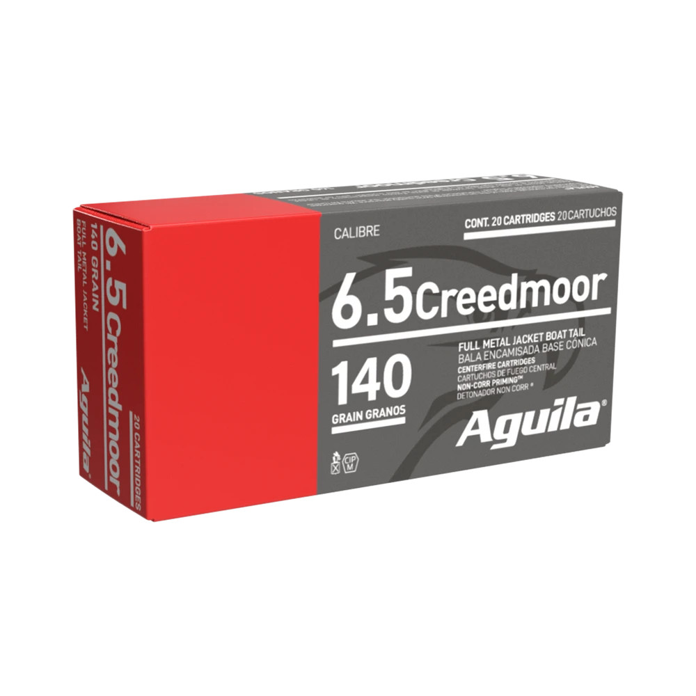 Aguila Ammo 6.5 Creedmoor 140 grain FMJBT 2600 FPS 20 Round Box 1E650110 View 1