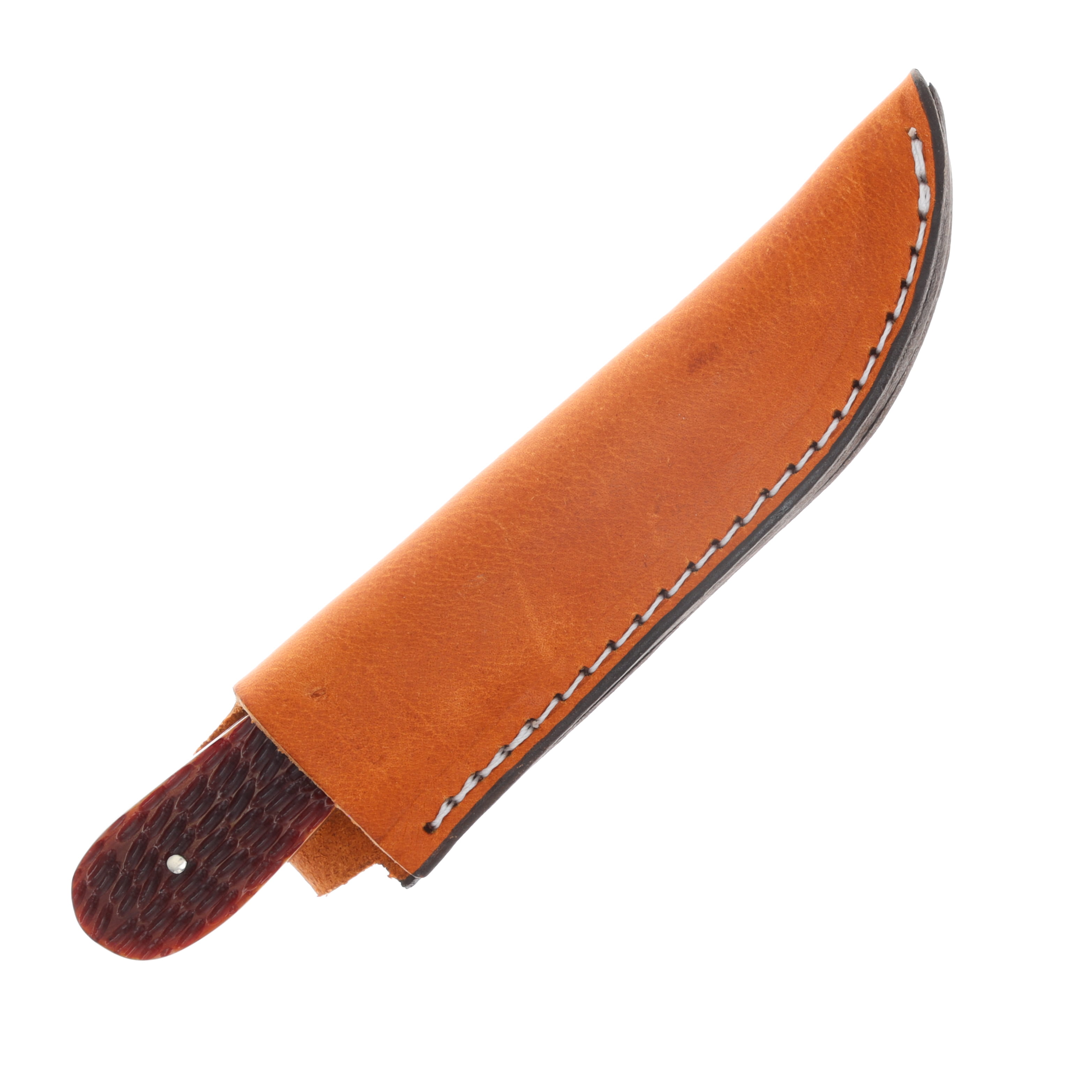 Clyde Cutlery Co. Caper Rusty Red Jigged Bone Fixed Blade W/Sheath CLYDE-RRJB View 3