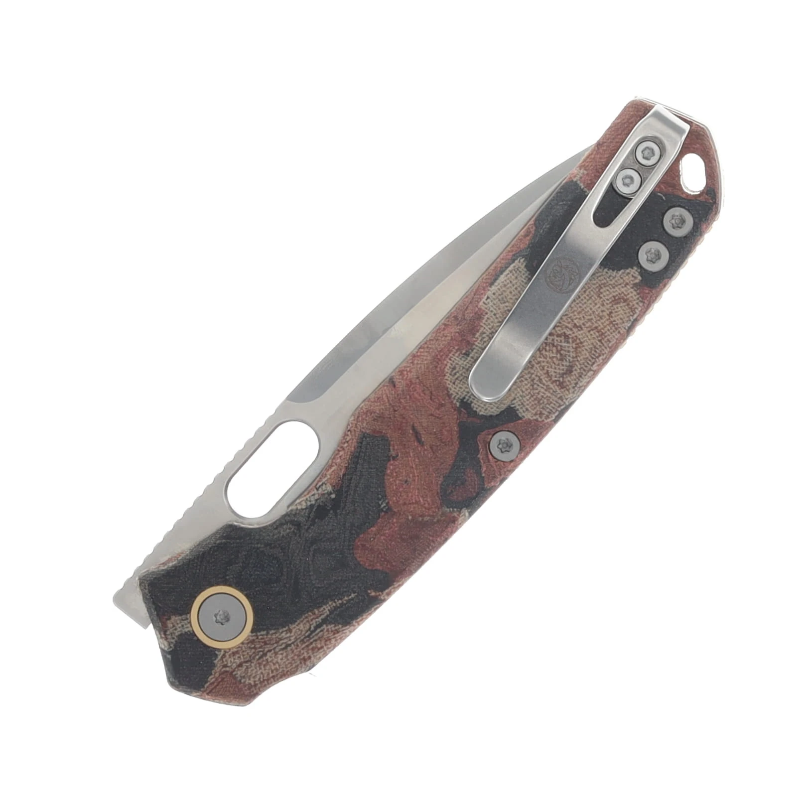 Vosteed Psyop Folder Canvas Rag Burl - Red Current Micarta Elmax Satin Blade A2234 View 6