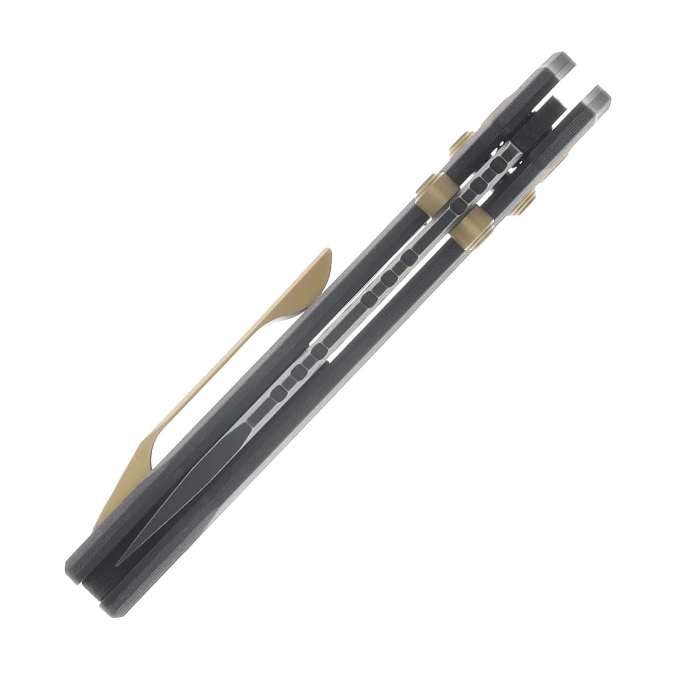 Vosteed Mini RSKAOS Folder Black Serrated STNWSH Blade Shipwreck Camo Carbon Fiber Handle A4406 View 7