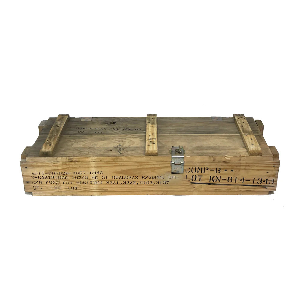 Military Surplus Wooden Artillery Crate 37in x 12in x 8in CN-WOOD-37X12X8-GR View 1