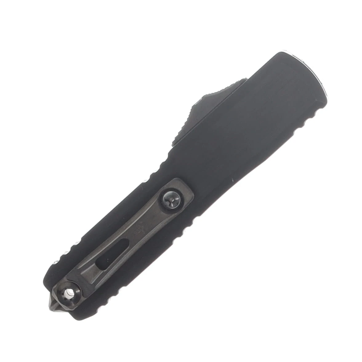 Microtech UTX-70 Gen IV OTF Auto DE DLC Diamondwash Hefted Black Anodized Alloy DLC Hard Cut Stainless AUMT11474-1DLCDWHFDLCS View 3