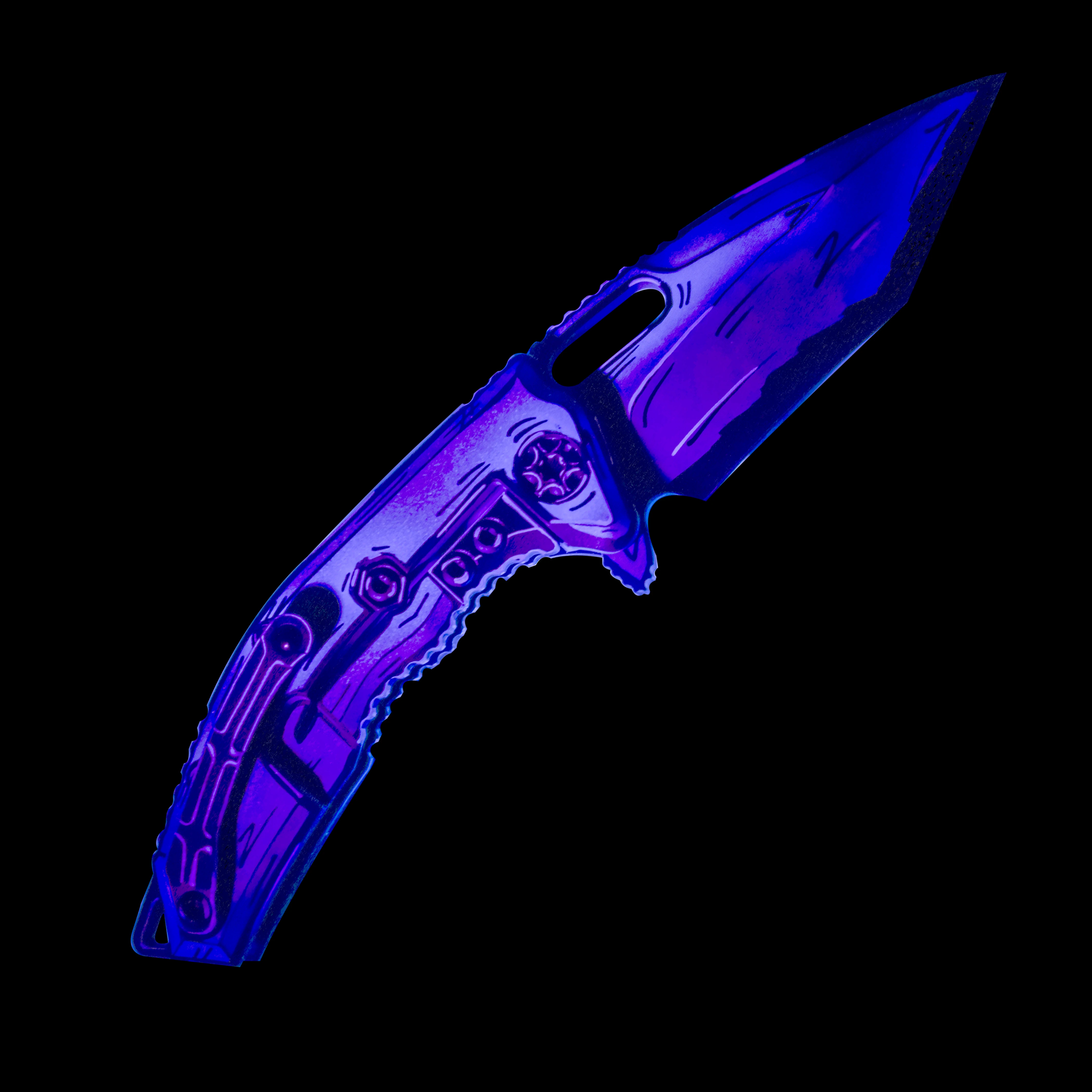 Heretic Medusa Framelock Folding Knife Turquoise Cel Shaded Recurve  H010-CS-TQ View 11