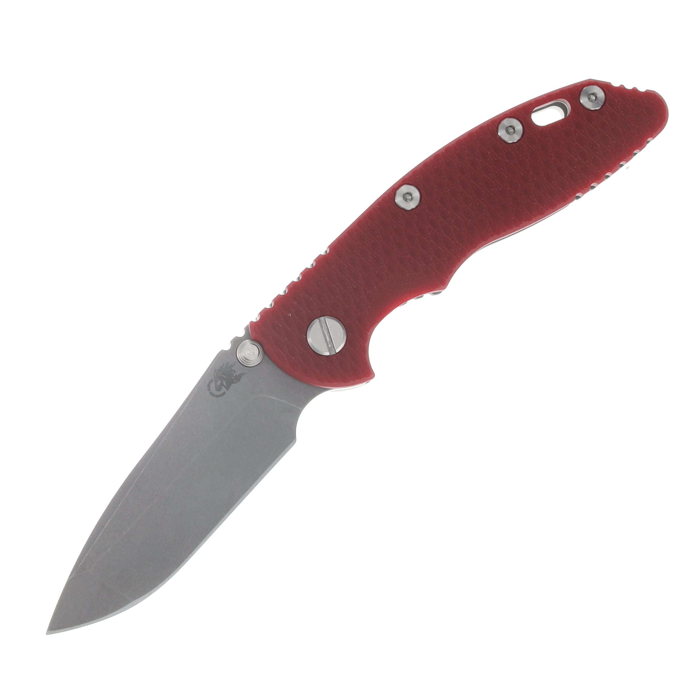 Hinderer XM-18 3.25 Non Flipper Folding Knife Magnacut Spanto/Red G-10 and Working Finish Titanium KXM325SPANFTWWFRD View 1