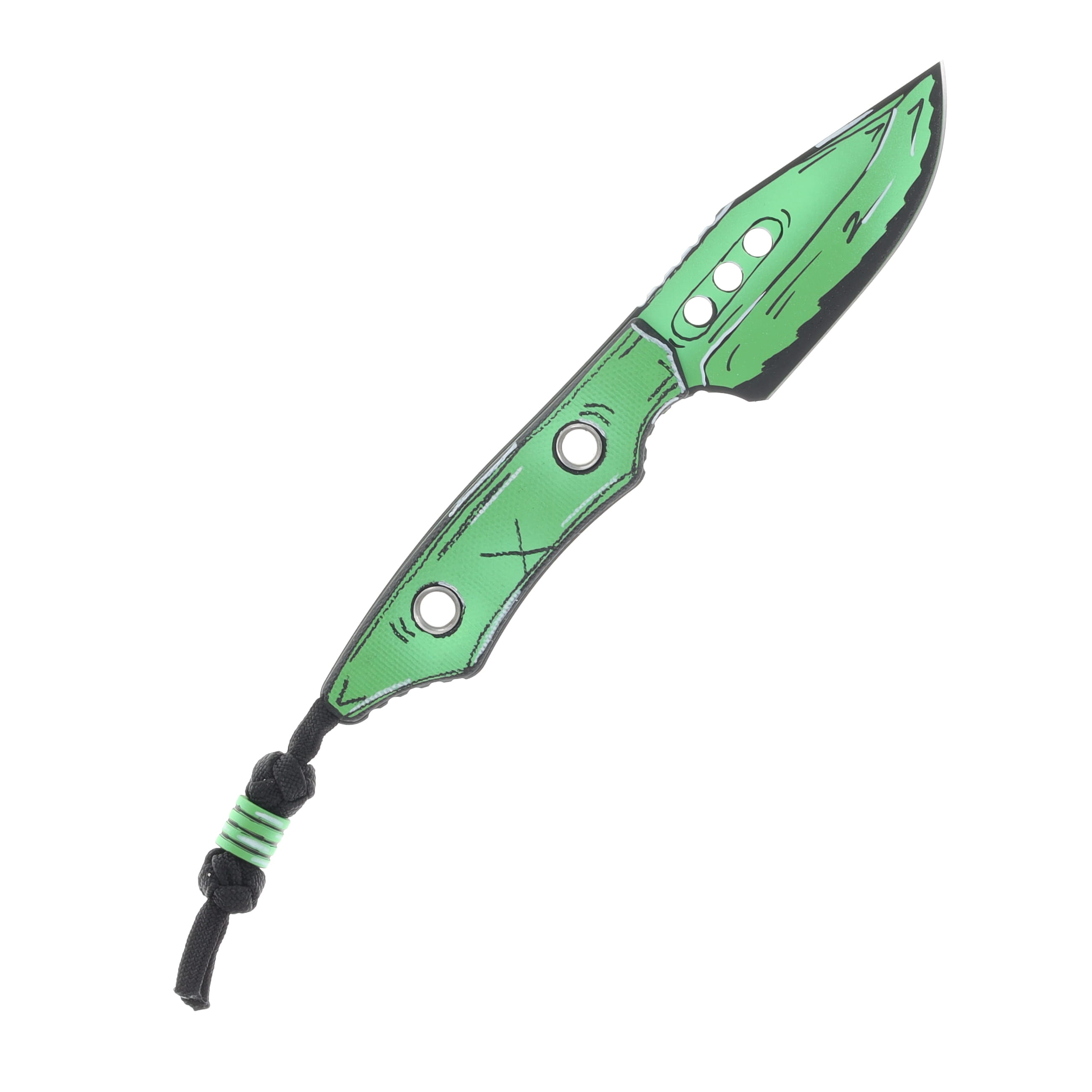 Heretic Kobold Fixed Blade Cel Shade Toxic Green with Matching Bead H065-CS-TX View 4