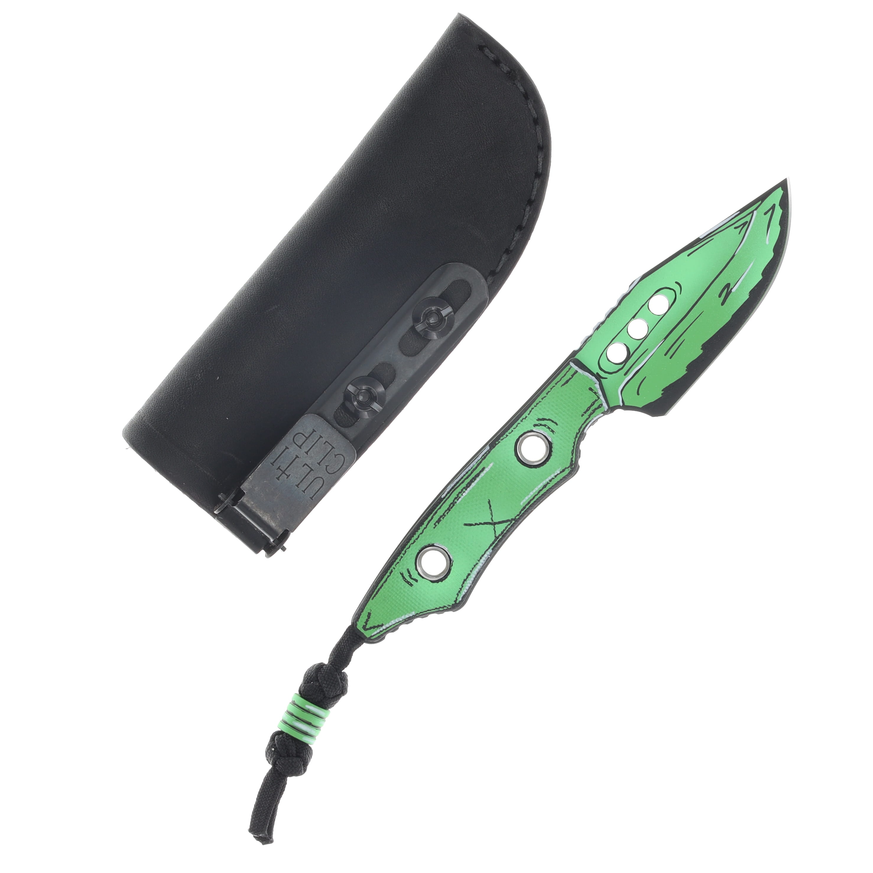 Heretic Kobold Fixed Blade Cel Shade Toxic Green with Matching Bead H065-CS-TX View 2