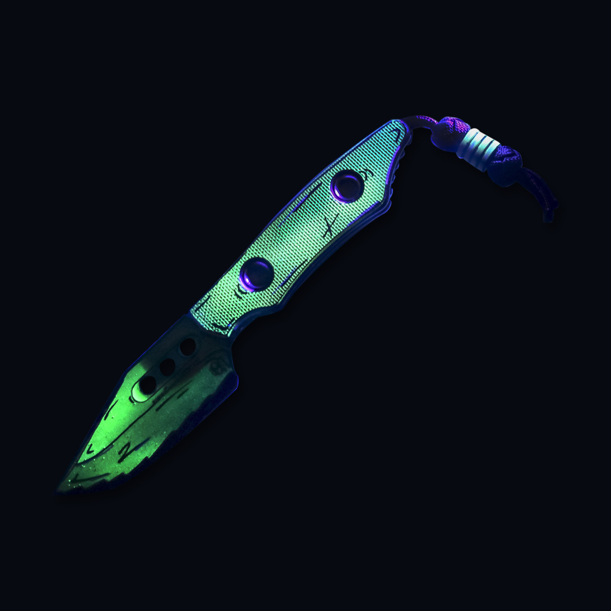 Heretic Kobold Fixed Blade Cel Shade Toxic Green with Matching Bead H065-CS-TX View 10