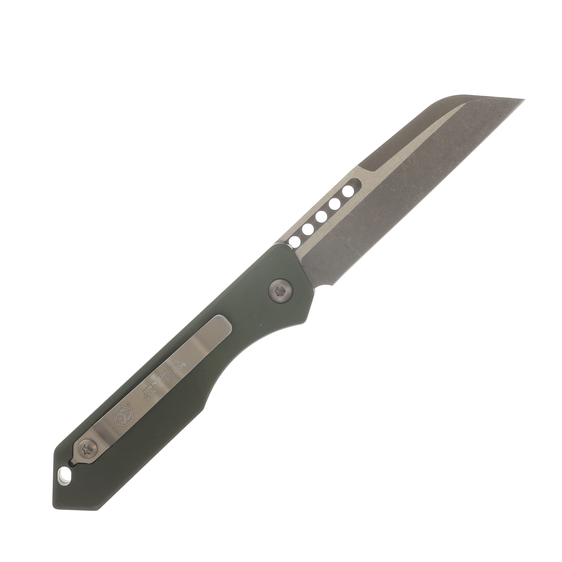 Heretic Jinn Automatic Knife Bronze Blade/OD Green Chassis H113-7A-GRN View 2