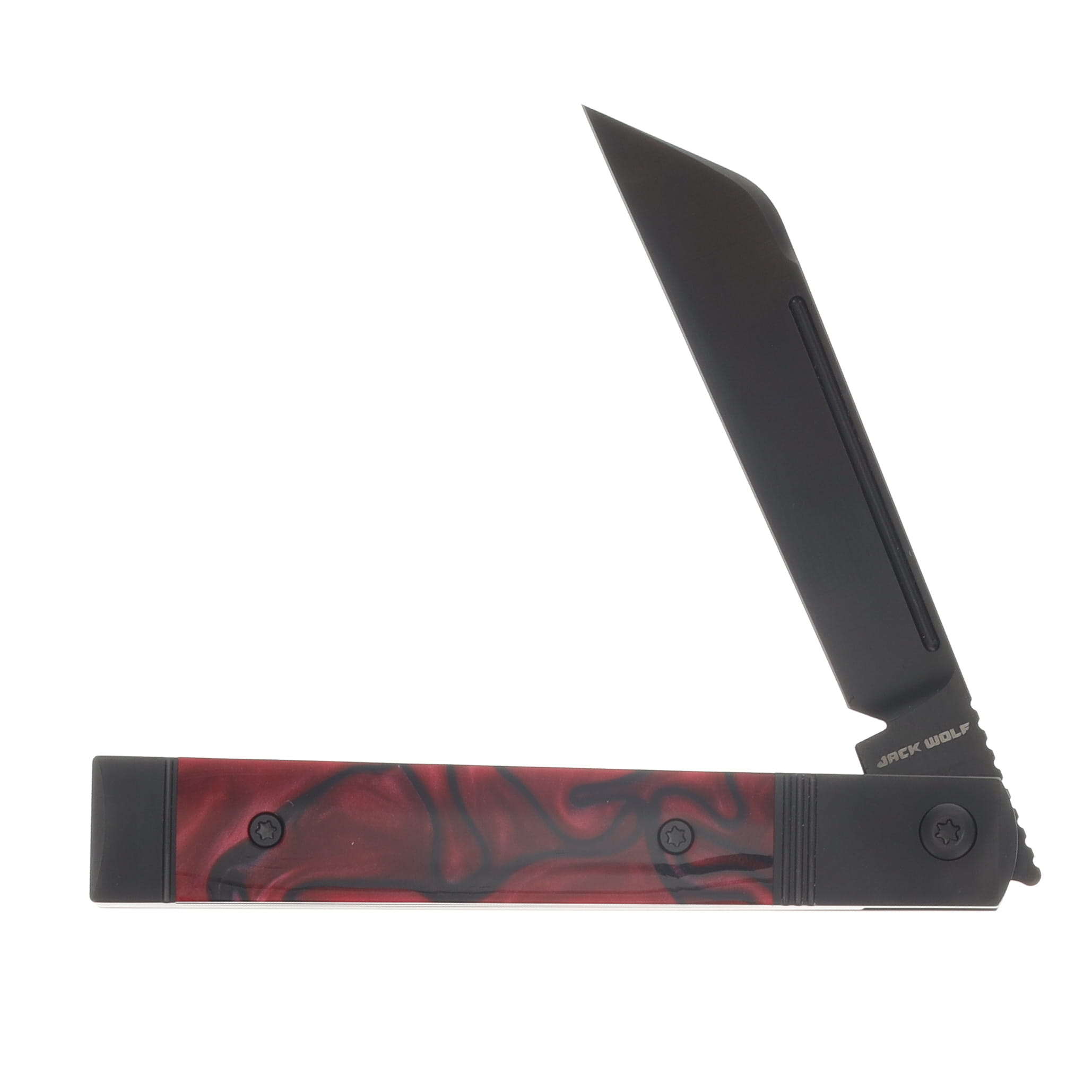 Jack Wolf Knives Feelbetter Jack Folder Kirinite True Blood Black DLC S90V Blade FEELB-01-KIR-TRU-BLD View 3