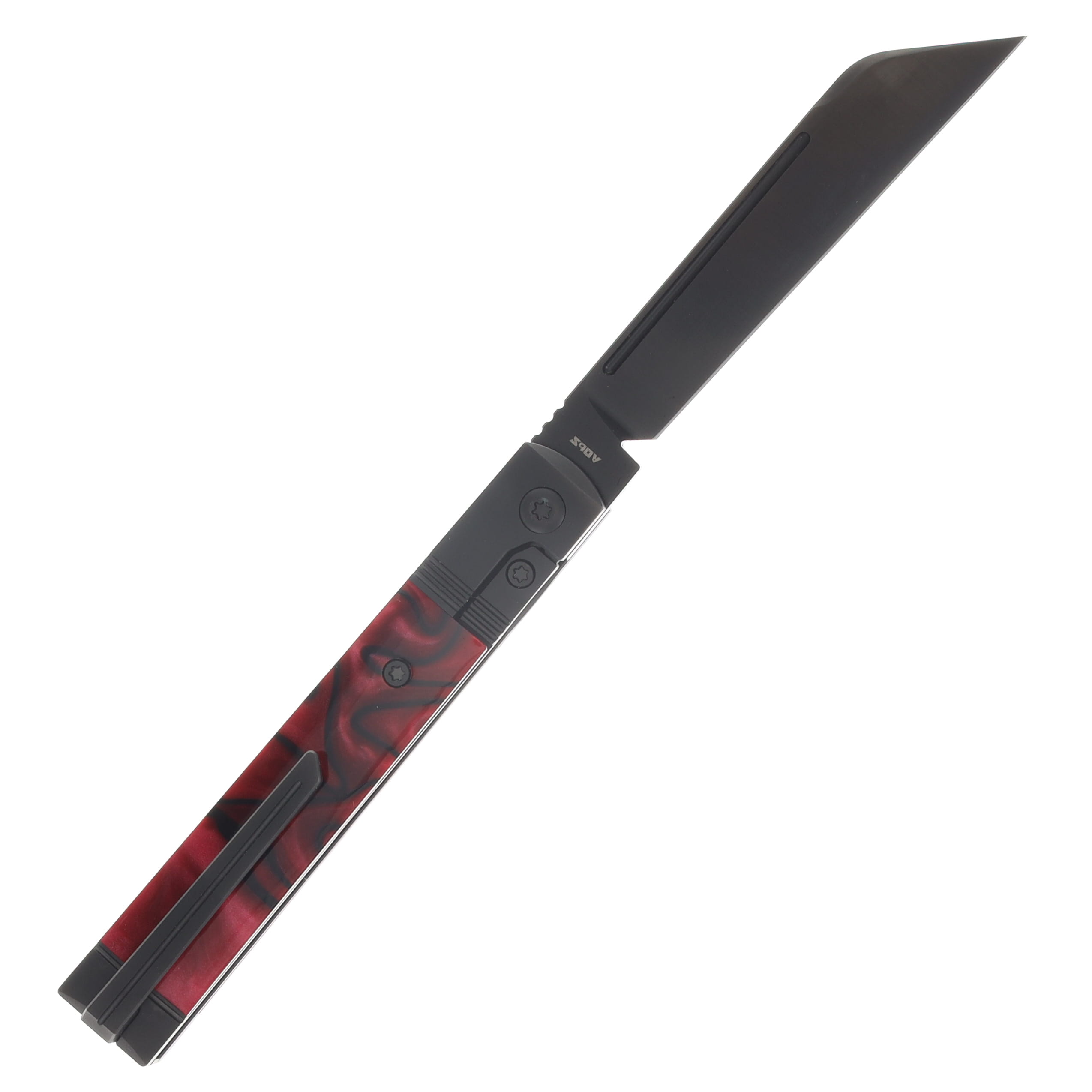 Jack Wolf Knives Feelbetter Jack Folder Kirinite True Blood Black DLC S90V Blade FEELB-01-KIR-TRU-BLD View 2