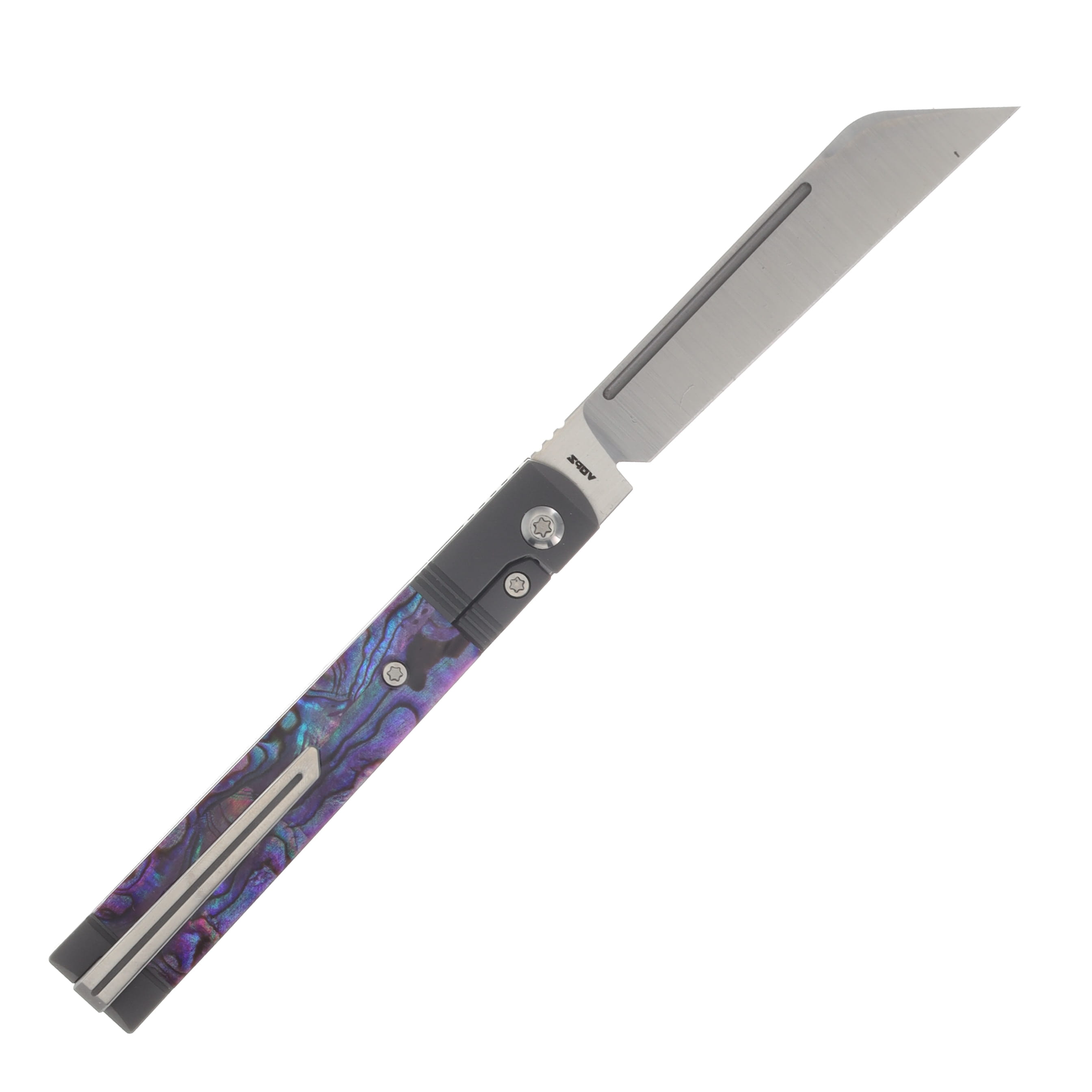 Jack Wolf Knives Feelbetter Jack Folder Purple Abalone Handle S90V