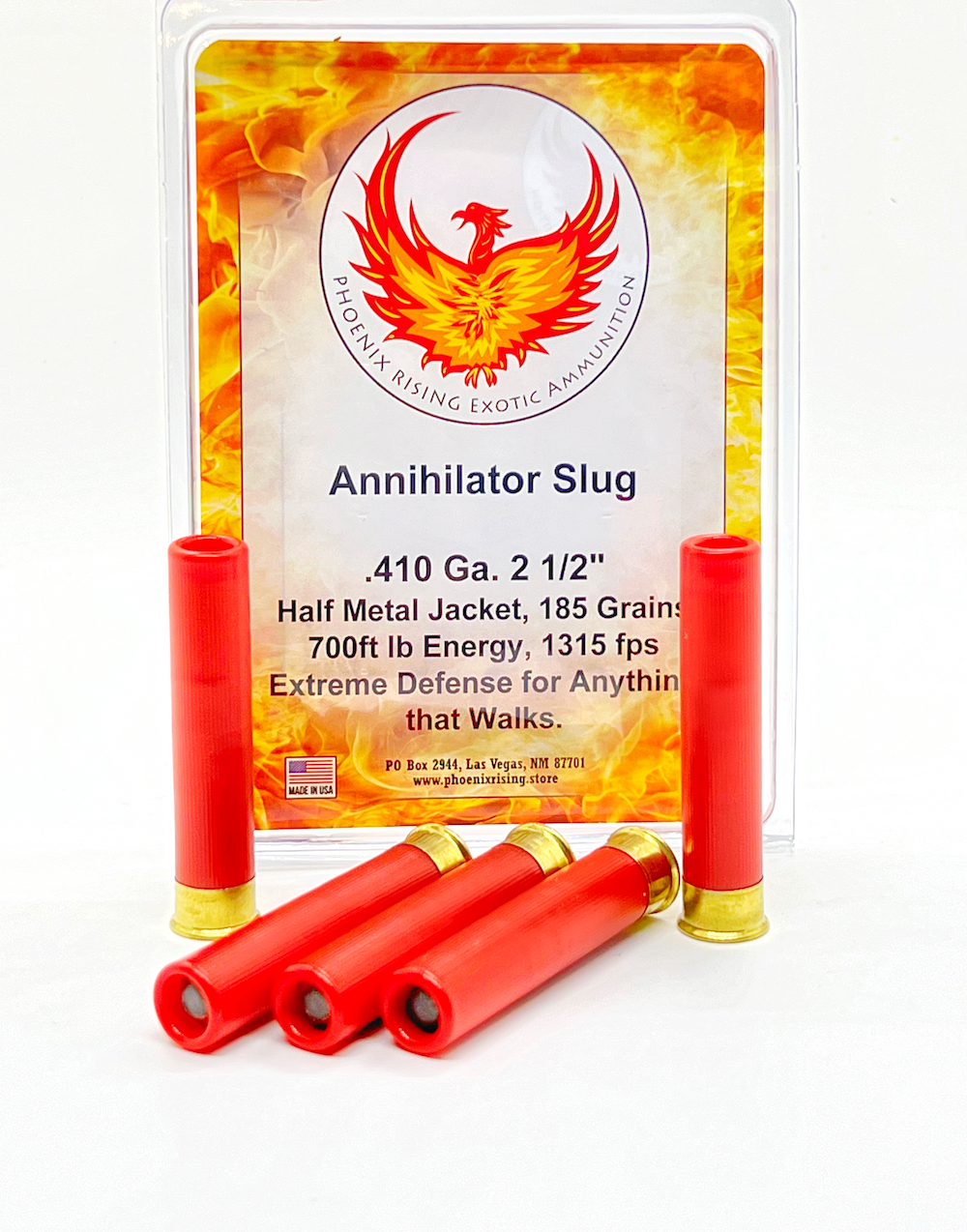 Phoenix Rising Annihilator .410 Bore 2-1/2in HMJ Slug 5Rd 185gr PR-.410 ANNIHILATOR HMJ View 1