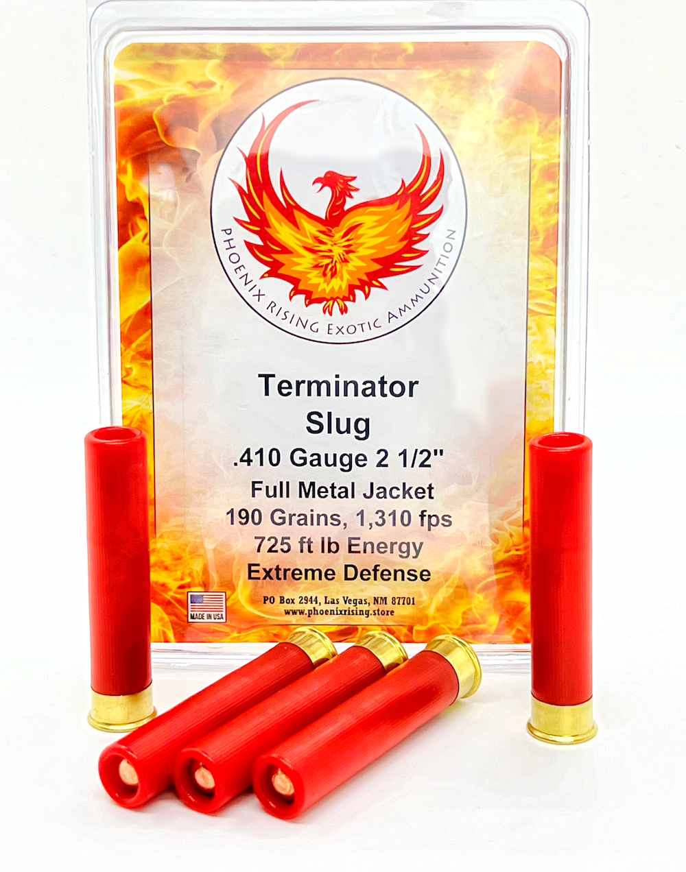 Phoenix Rising Terminator .410 Bore 2-1/2in FMJ Slug 5Rd 190gr PR-.410 TERMINATOR FMJ View 1