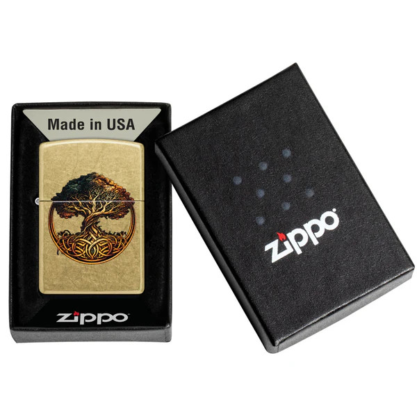 Zippo Knotted Tree of Life Design Street Brass ZP47176 View 3