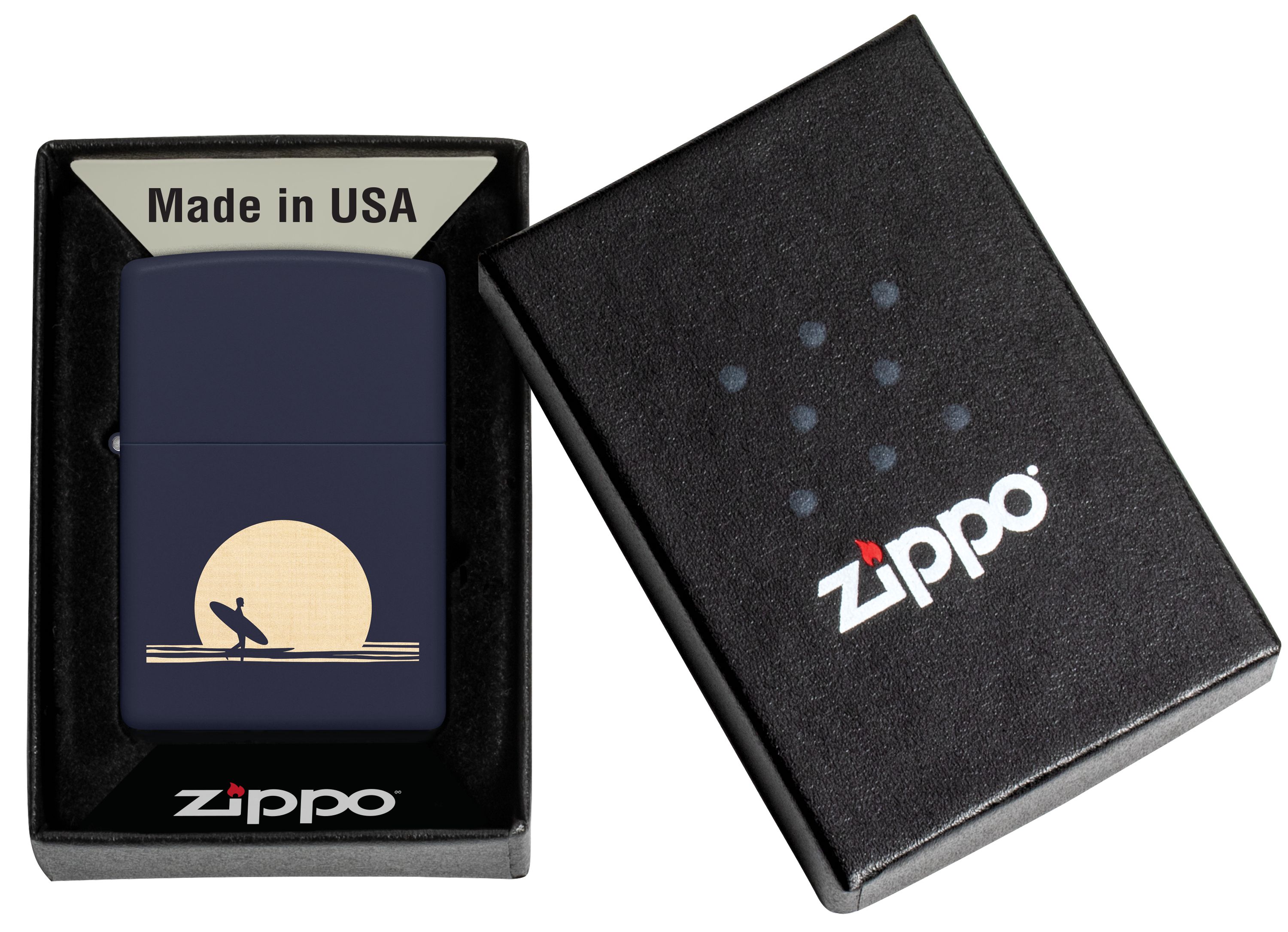 Zippo Surfer Night Beach Design Matte Navy Blue ZP47213 View 3