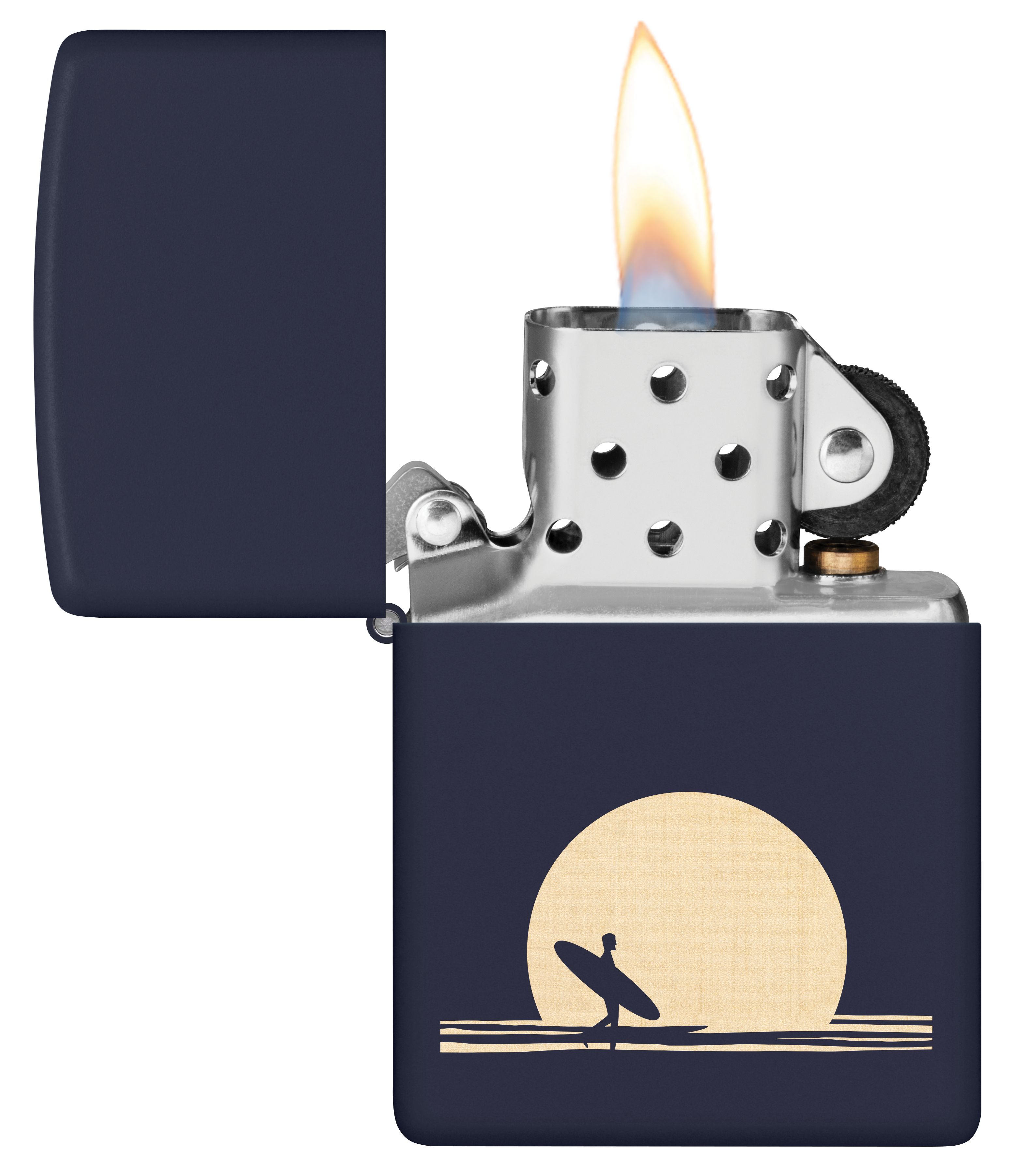 Zippo Surfer Night Beach Design Matte Navy Blue ZP47213 View 2