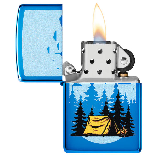 Zippo Forest Flicker Camping Design High Polish Blue ZP47214 View 2