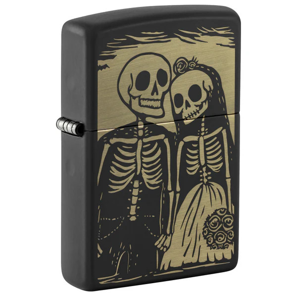 Zippo Skeleton Wedding Couple Black Matte ZP47210 View 1