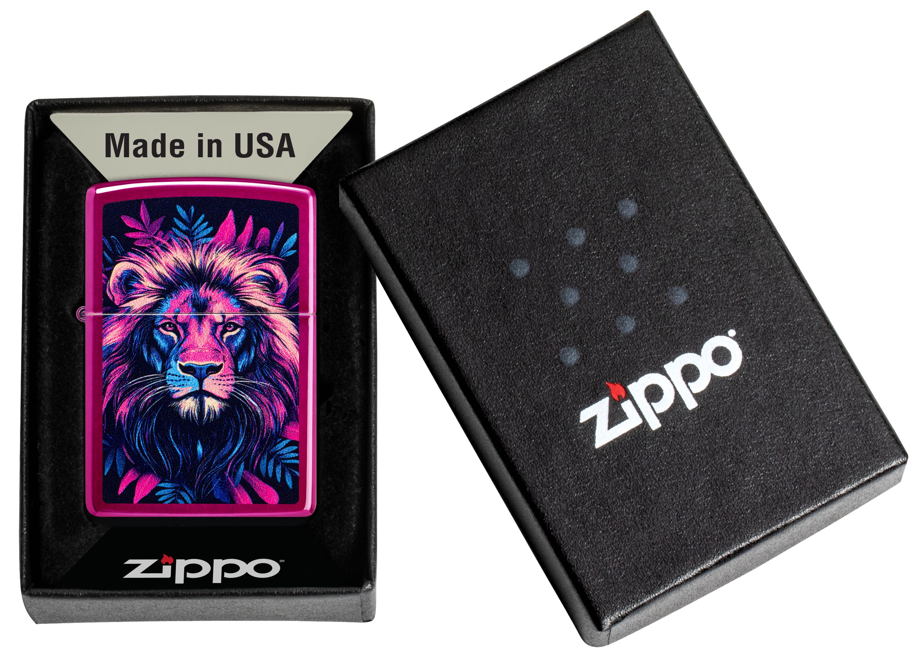 Zippo Lion Head Design Candy Raspberry ZP47212 View 3