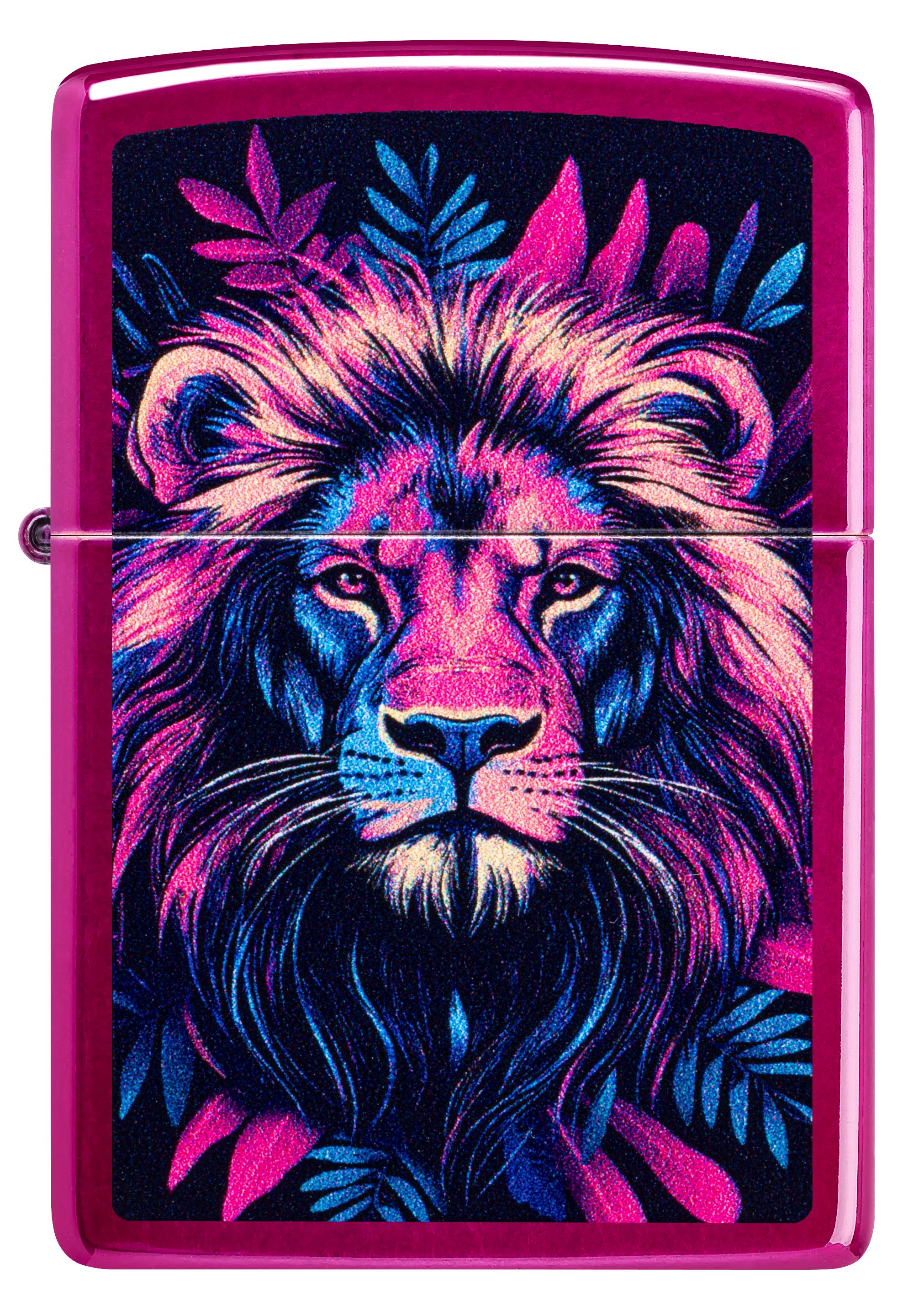Zippo Lion Head Design Candy Raspberry ZP47212 View 1