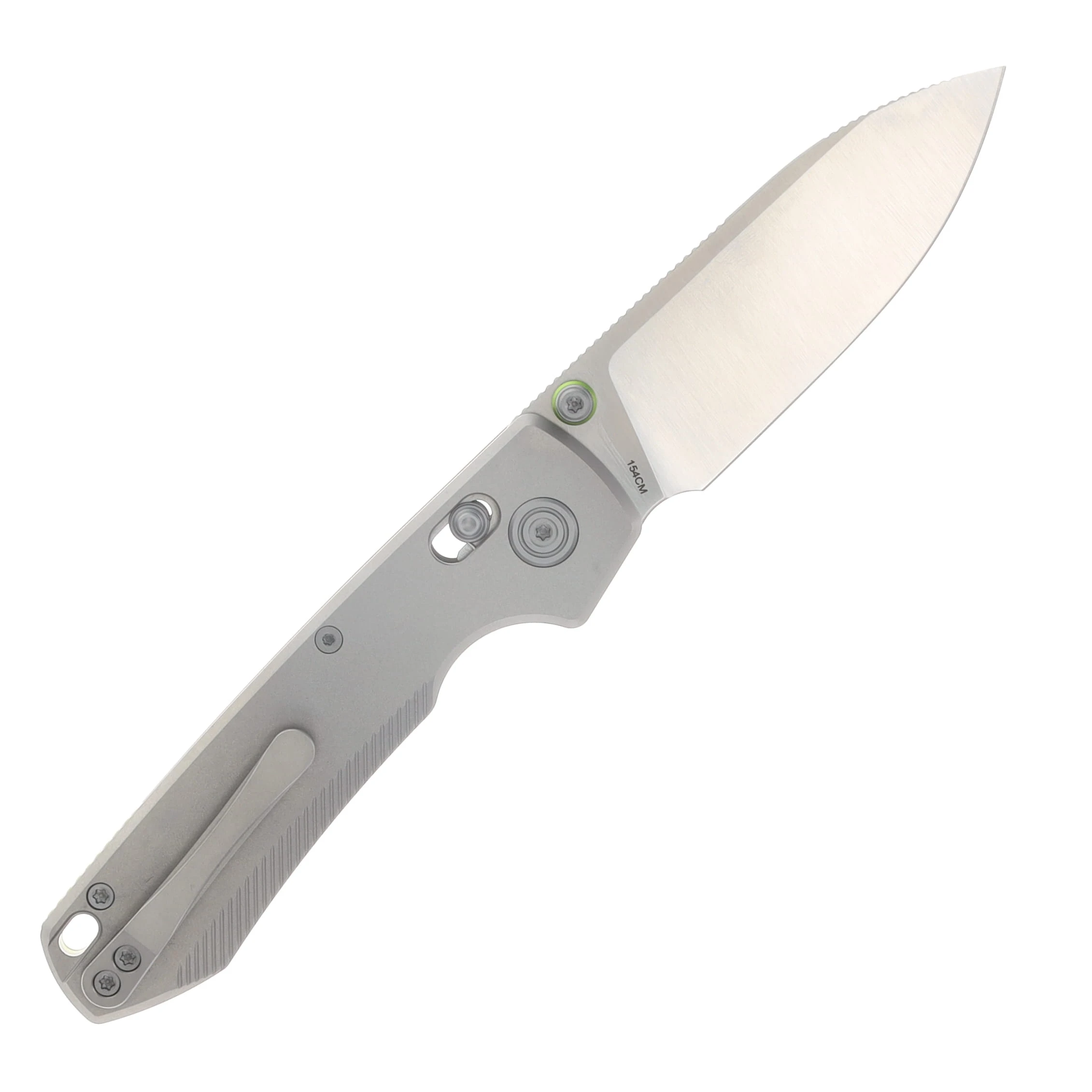 Vosteed TiSlim Raccoon Crossbar Lock Folding Knife Satin 154CM/Gray Titanium A4501 View 2